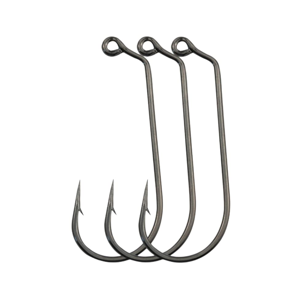 Sharp Tactical Jig Fishing Hooks - High Carbon Steel Fly Hooks with Barb (Size 2#, 50Pcs) - Perfect for Bass, Trout, and Saltwater Fishing