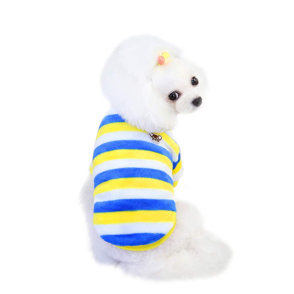 JKRED Rainbow Fleece Dog Sweater - Warm Winter & Autumn Pet Clothes for Small Medium Large Dogs (Blue, XL) - Cozy Outfit for Daily Walks, Outdoor Adventures & Cold Weather Protection