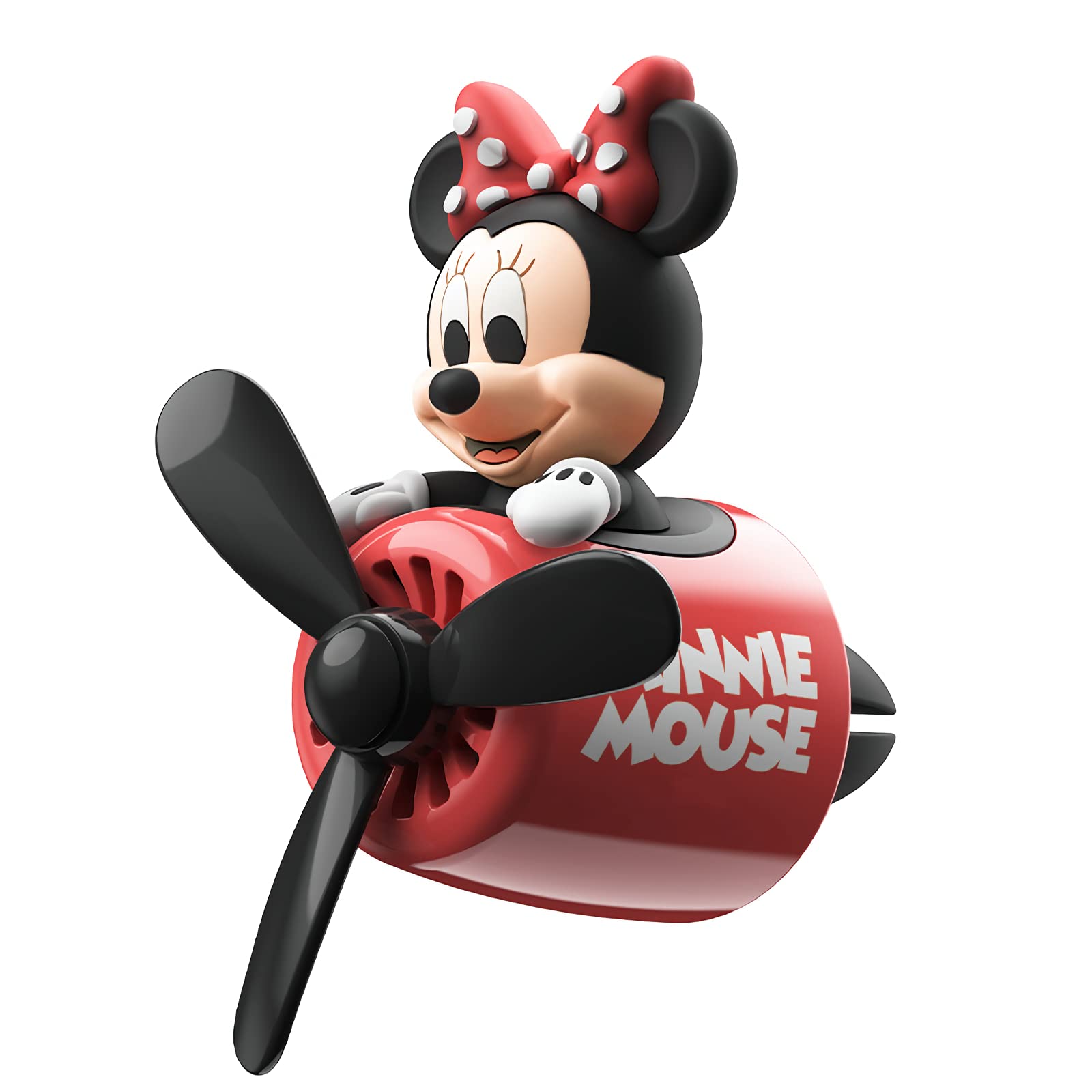 Cute Cartoon Mouse Pilot Car Air Freshener with Rotating Propeller - Creative Automotive Air Outlet Fan & Perfume Decoration for Cars, Trucks, and Office Spaces