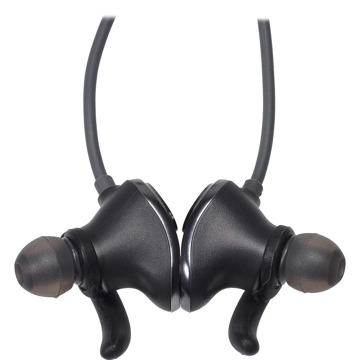 Audio-Technica ATH-SPORT90BTBK Wireless Bluetooth Sports Earbuds - Sweatproof In-Ear Headphones with Secure Fit for Running, Gym & Workouts (Black) - Perfect for Fitness, Jogging & Active Lifestyle