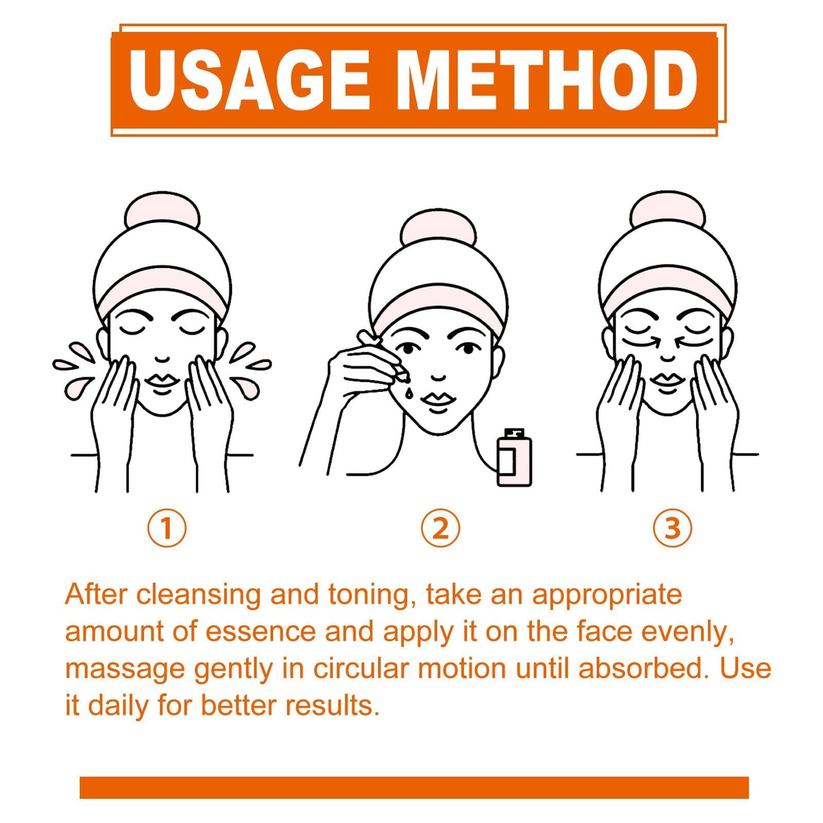 Korean Vitamin C Brightening Essence & Cream Set - Anti-Aging Face Serum with Hyaluronic Acid for Glowing Skin | Day & Night Skincare Routine for Dark Spots & Uneven Tone