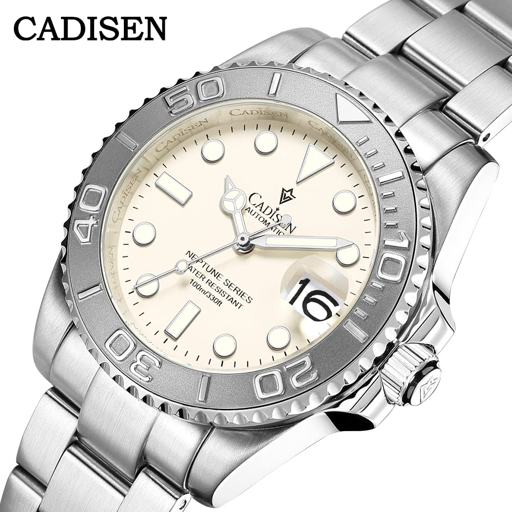 CADISEN Men's Automatic Mechanical Watch - Luxury Leather Strap, Waterproof, Sapphire Crystal - Perfect for Business, Casual & Outdoor Activities