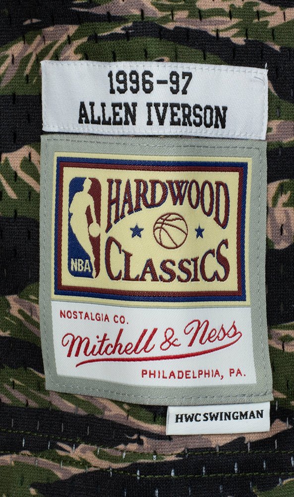 Authentic Allen Iverson Signed 1996-97 Philadelphia 76ers Mitchell & Ness Camo Swingman Jersey - PSA Certified - Perfect for NBA Memorabilia Collections & Sports Fan Gifts