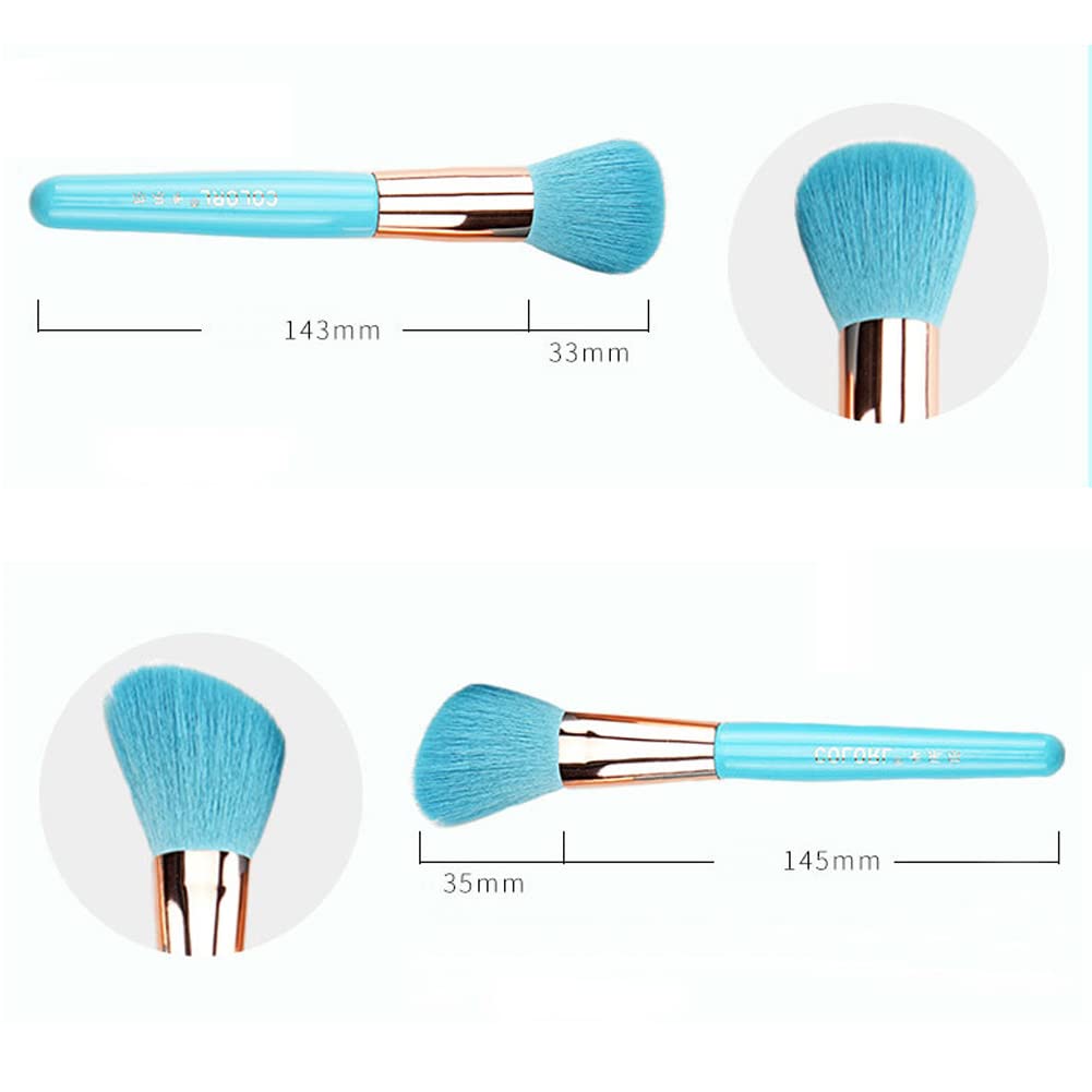 7-Piece Premium Synthetic Makeup Brush Set - Professional Kabuki Foundation, Powder, Blush, Eyeshadow & Eyebrow Brushes with Aluminum Ferrule & Wooden Handle - Ideal for Beginners & Makeup Artists - Perfect for Daily Makeup, Contouring & Concealer Application - Includes Travel Case