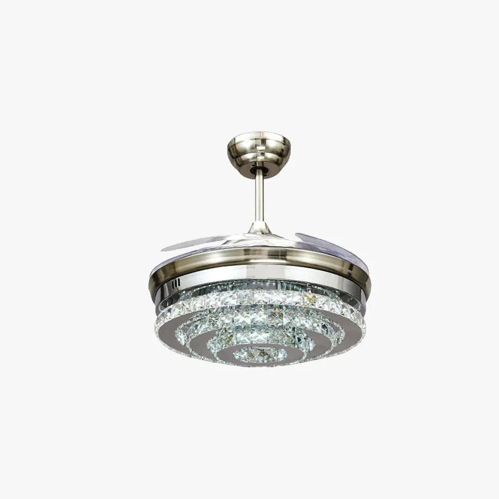 Modern Round Crystal Silver Pendant Light - Elegant Luxury Ceiling Lighting for Dining Room, Bedroom, and Living Room Decor