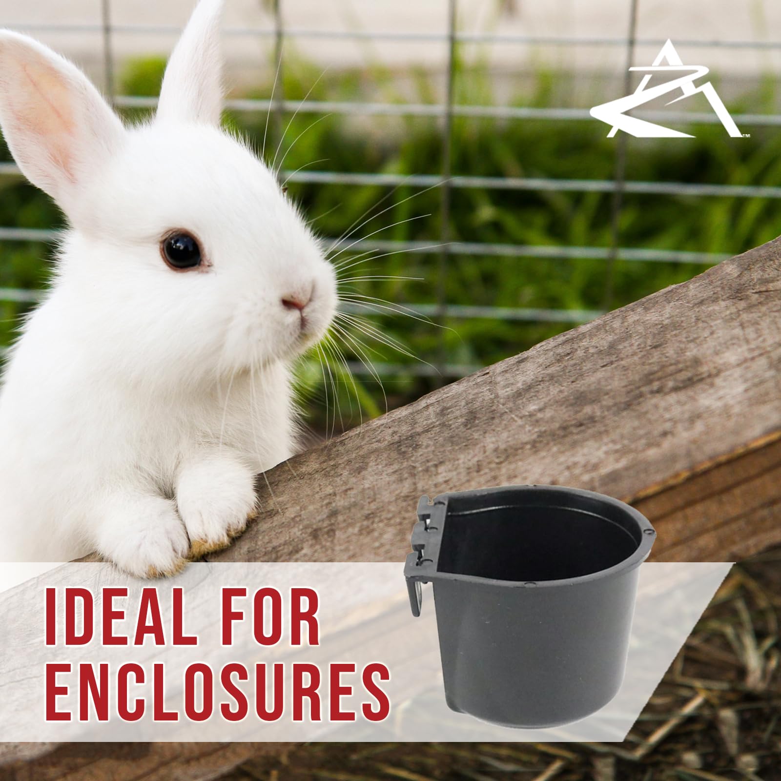 2-Pack Black Cage Cups for Poultry Feed & Water - Durable Bird Feeder for Chickens, Ducks, Hamsters & Small Pets - Perfect for Coops, Cages & Outdoor Aviaries