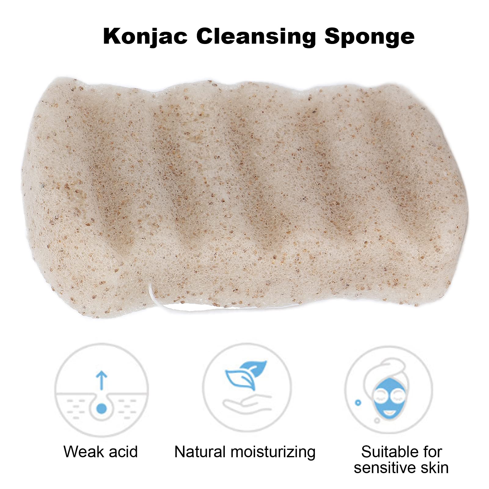 100% Natural Konjac Facial Sponge for Deep Cleansing & Exfoliation | Vegan Makeup Remover & Mask Applicator | Gentle Spa Skincare for Sensitive Skin | Perfect for Daily Face Wash & Travel Beauty Routine