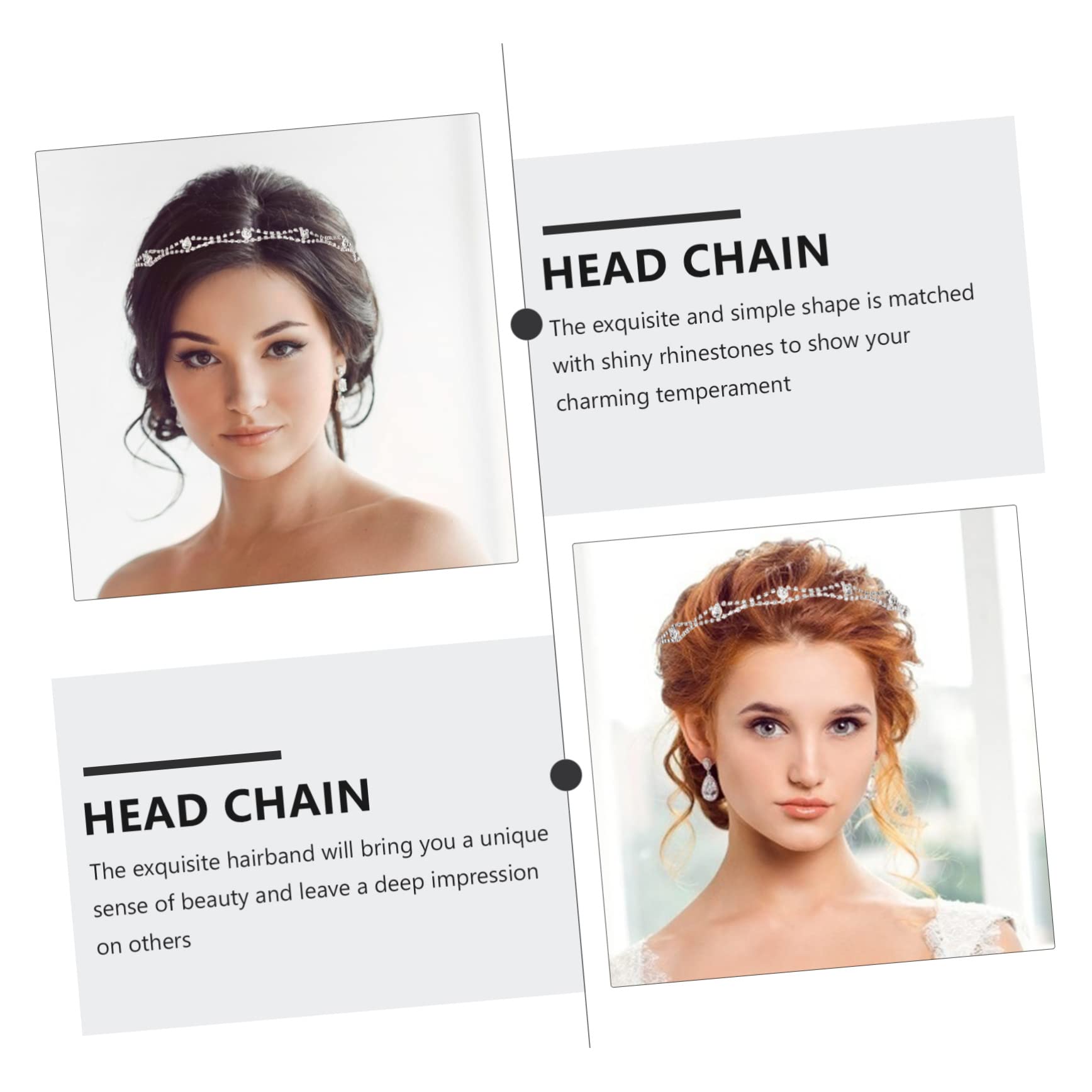 Lurrose 2 Pack Rhinestone Headbands for Women - Sparkly Crystal Hair Chains & Bohemian Headpieces - Elegant Party Headbands for Weddings, Prom, Festivals & Special Occasions