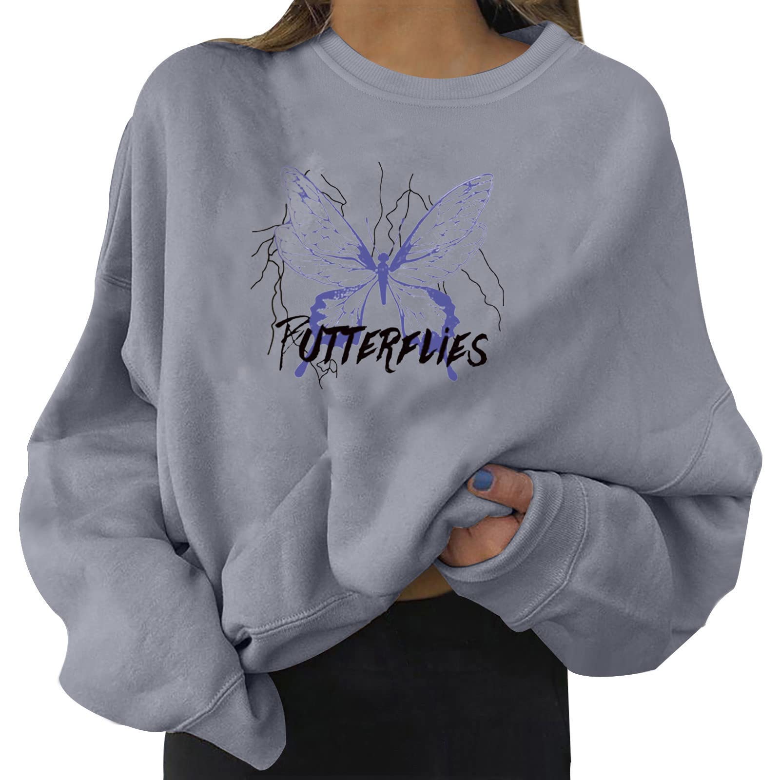 Women's Fashion Hoodies - Long Sleeve Letter Print Pullover Fleece Sweatshirt for Casual Wear, Daily Outfits & Street Style
