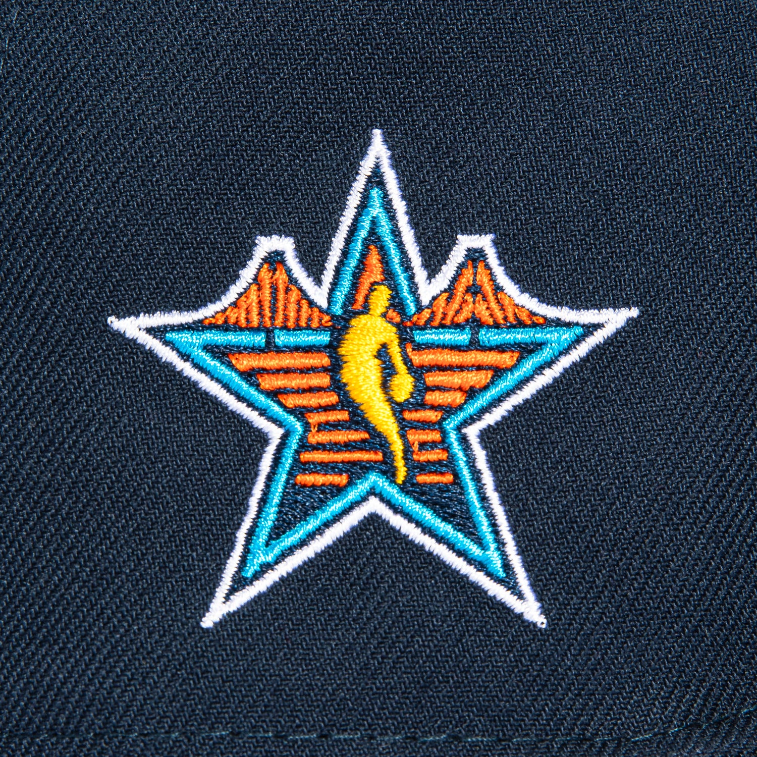 New Era 59Fifty Golden State Warriors 2025 NBA All-Star Game Patch Snapback Hat - Navy, Gold & Orange - Official Licensed Basketball Cap for Fans & Streetwear Fashion