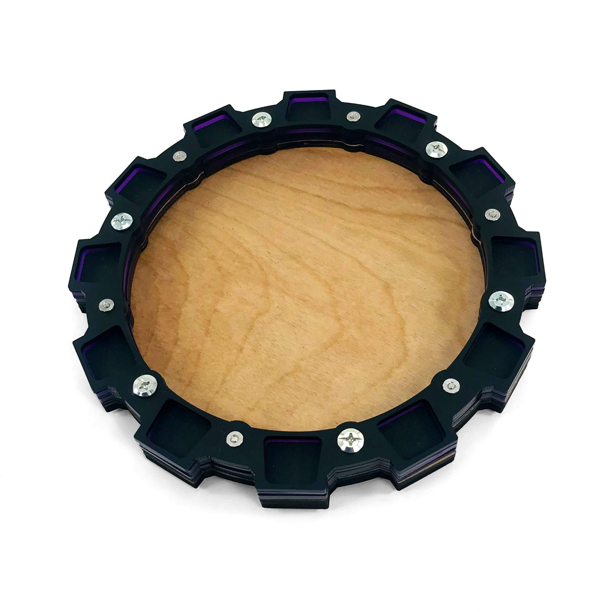 Premium Dice Tray with Sprocket Design - Perfect for Tabletop RPGs, Board Games & D&D Accessories - Durable Purple Gaming Mat for Dice Rolling (Ideal for Game Nights & Roleplaying Sessions)