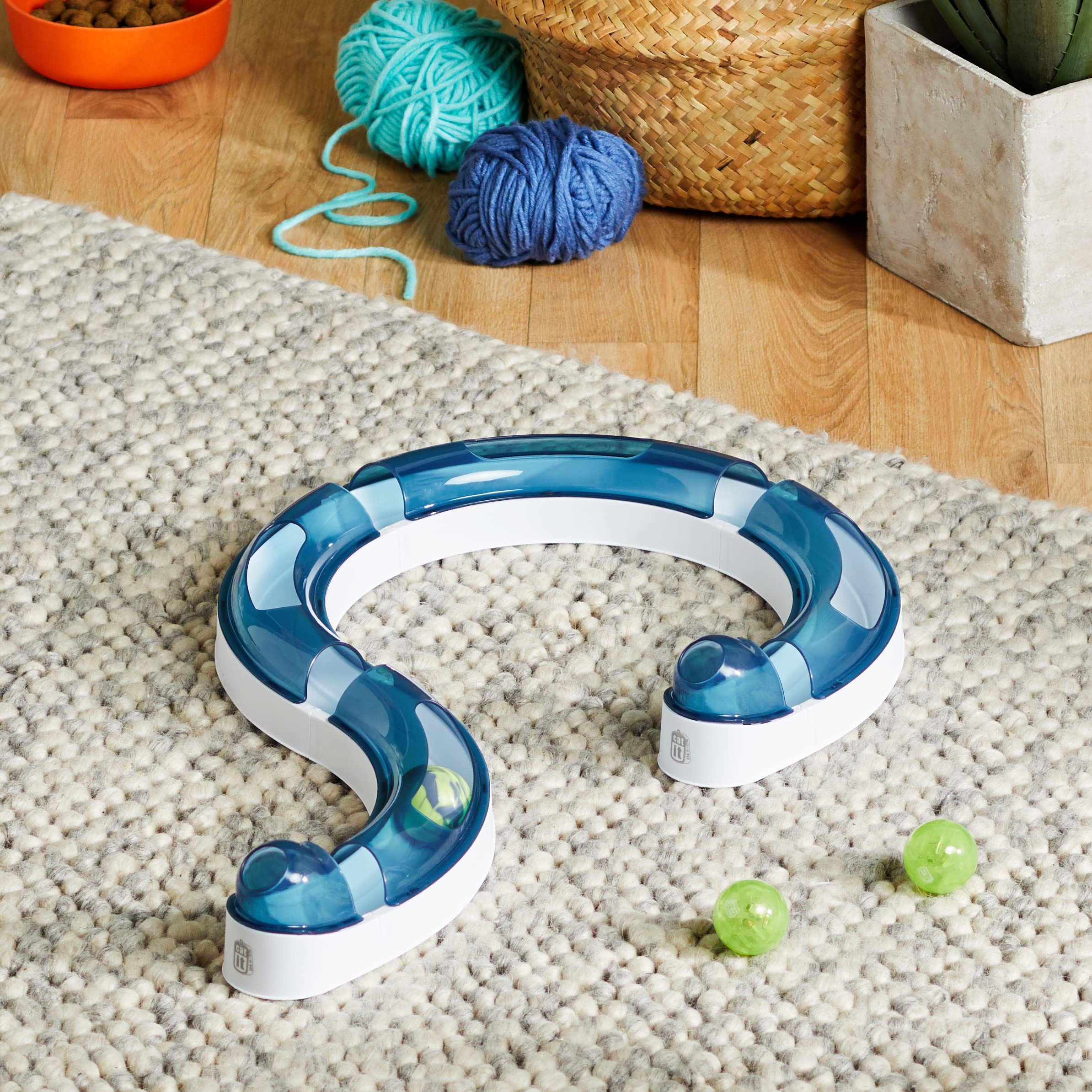 Catit Design Senses Play Circuit - Interactive Cat Toy with Colorful Tracks & Ball - Stimulate Your Cat's Natural Hunting Instincts (Perfect for Indoor Play & Exercise)