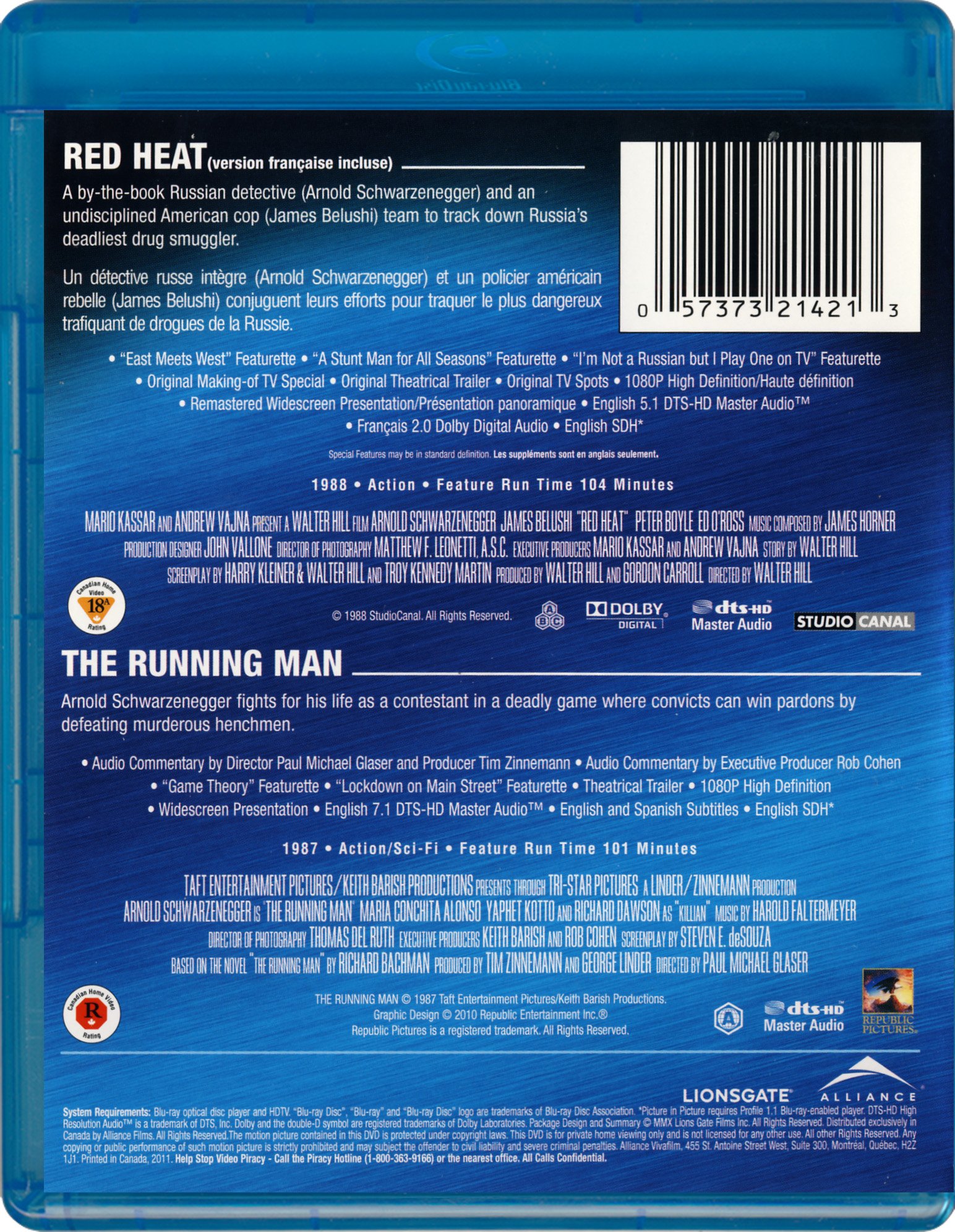 Red Heat & The Running Man - Classic Action Movies on DVD | Best Thriller Films for Movie Nights & Action Lovers