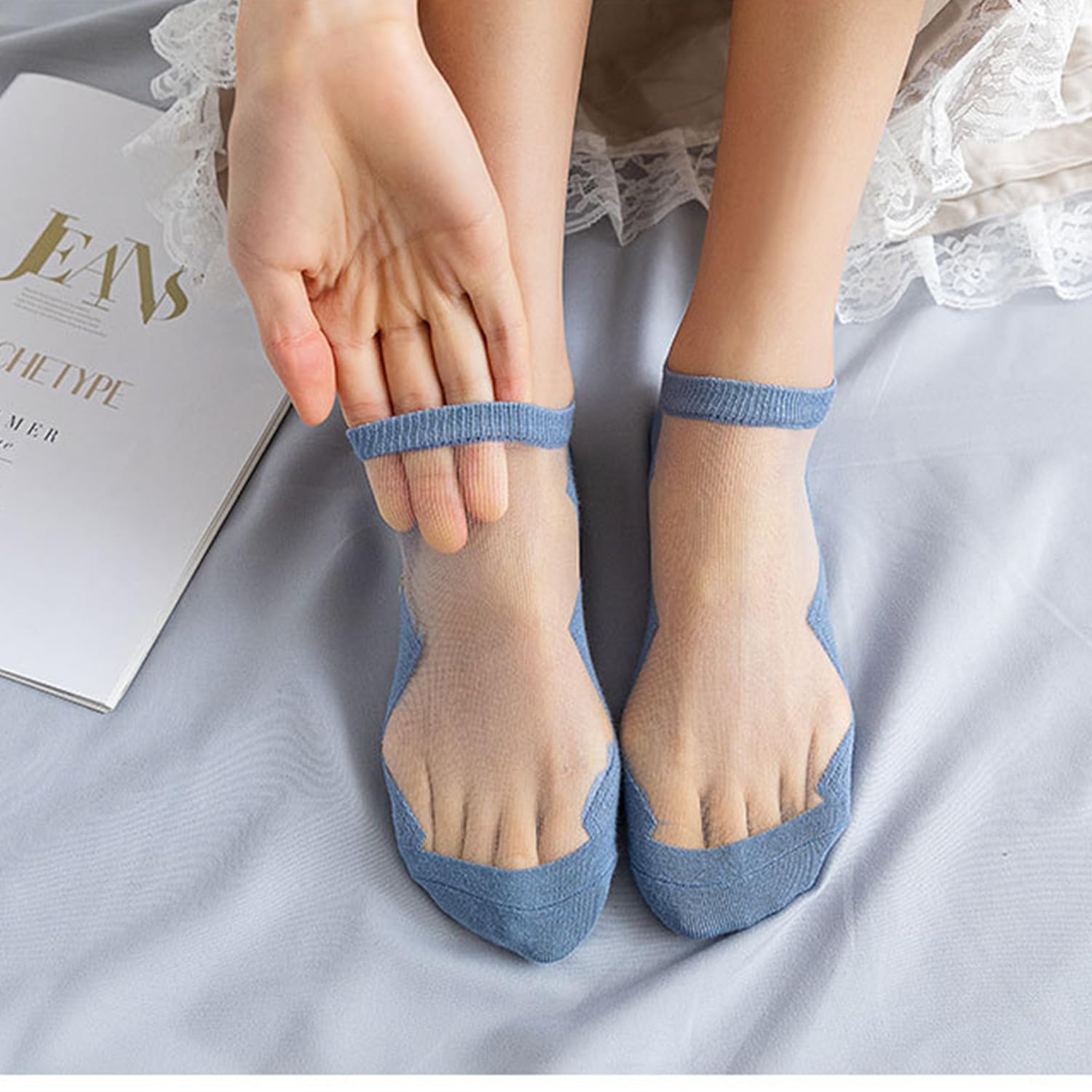 Benefeet Sheer Ankle Socks for Women - Thin Lace Nylon Summer Socks for Casual & Dress Wear