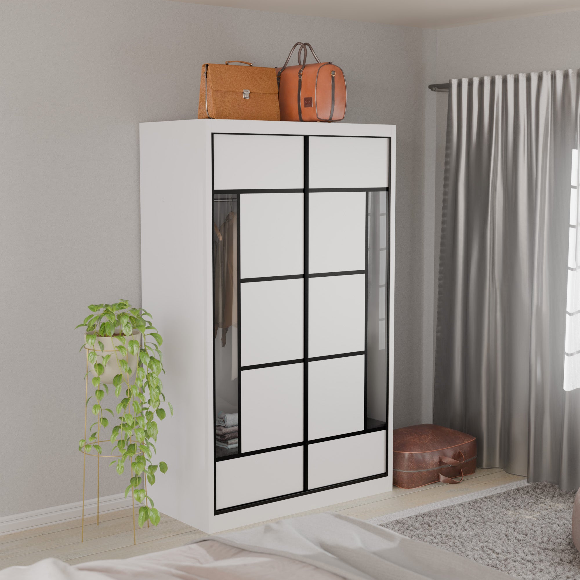 Josie Modular Wardrobe W07 - Customizable Closet Organizer System with Adjustable Shelves & Hanging Rods | Perfect for Bedroom, Walk-in Closet & Apartment Storage Solutions