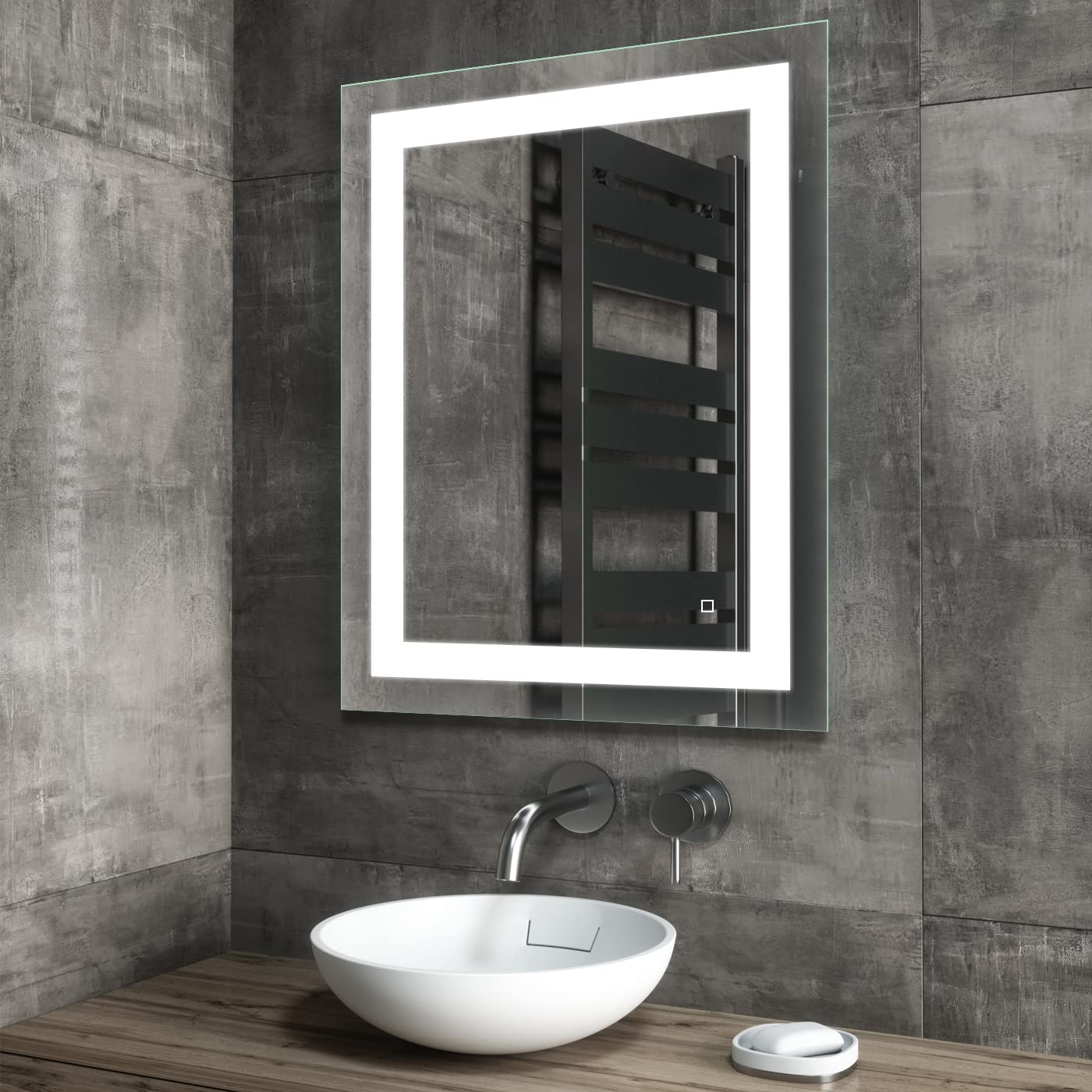 32x24 Inch LED Bathroom Mirror with Dimmable Touch Control, Anti-Fog, CRI 95 & Adjustable Color Temperature (3000K-4500K-6000K) - IP44 Waterproof Wall-Mounted Vanity Mirror for Modern Bathrooms, Makeup Application, and Spa-Like Experience