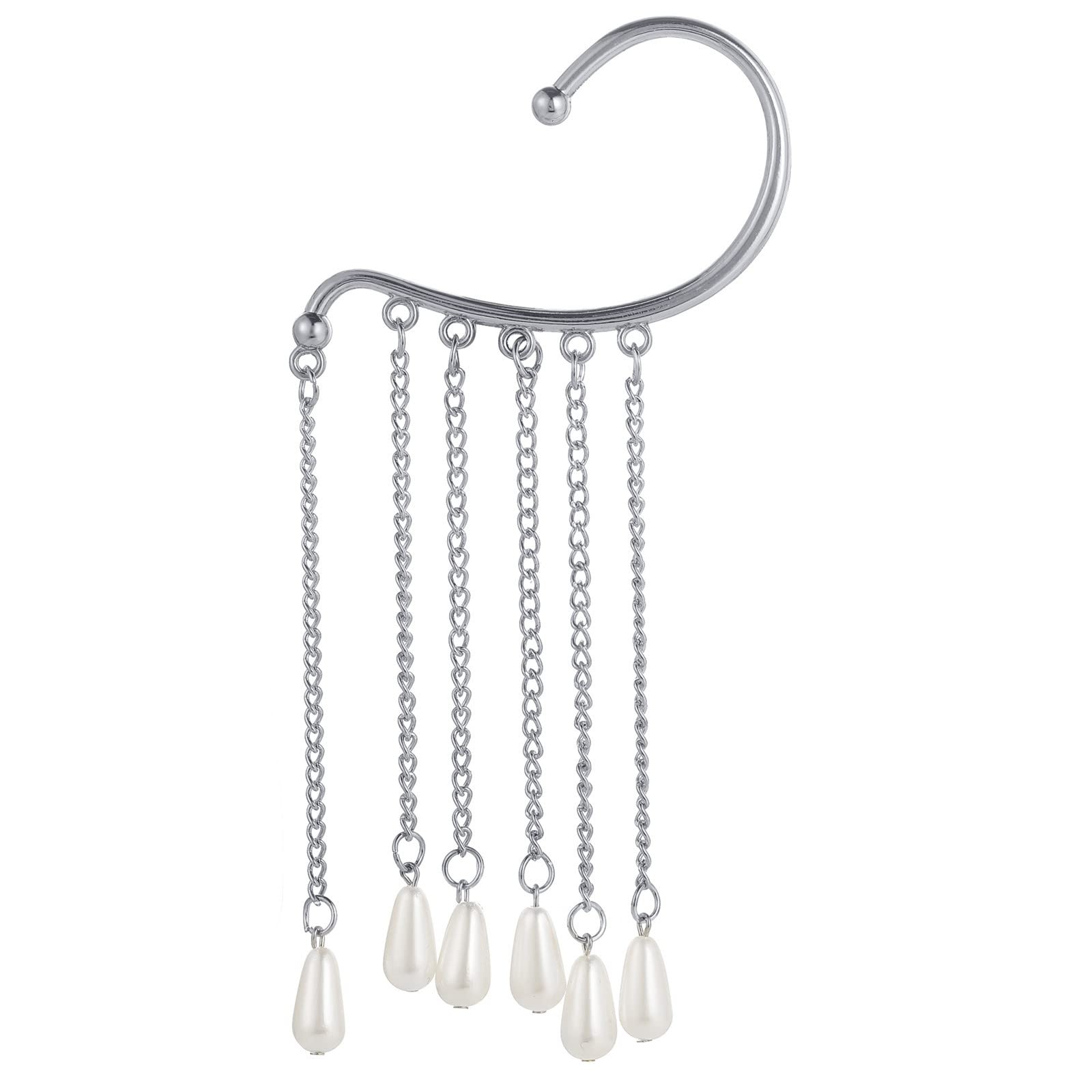 Elegant Silver Tassel Dangle Earrings for Women with Diamond Accents - Perfect Gift for Her | One Size Fits All | Ideal for Parties, Weddings & Special Occasions