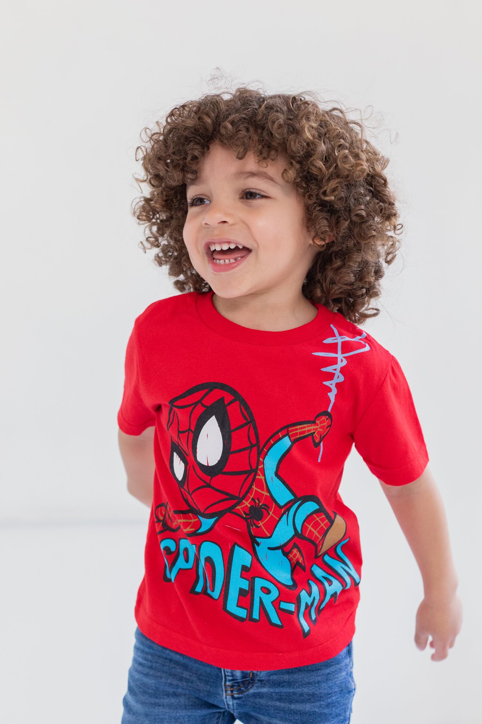 Marvel Avengers Spider-Man Mech Strike 4-Pack Kids' Cosplay Athletic T-Shirts (2T-20) - Superhero Costume for Dress-Up, Birthday Parties & Comic Con