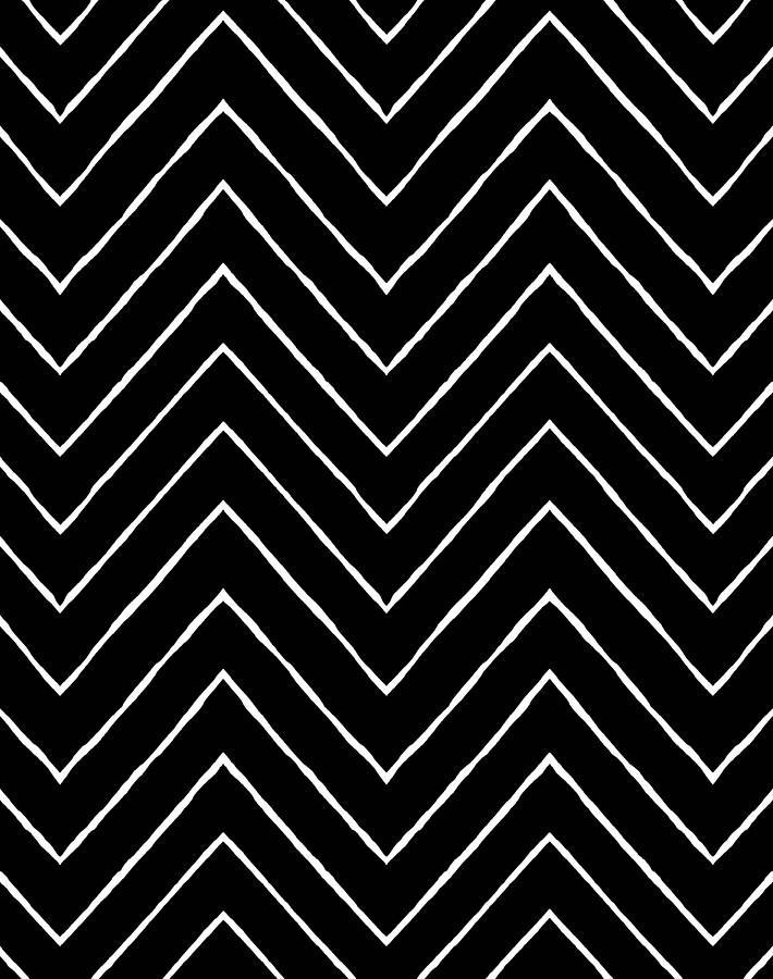 Frances Chevron Wallpaper by Wallshoppe - Modern Onyx Geometric Peel & Stick Wallpaper for Bedroom, Living Room, Kitchen Decor