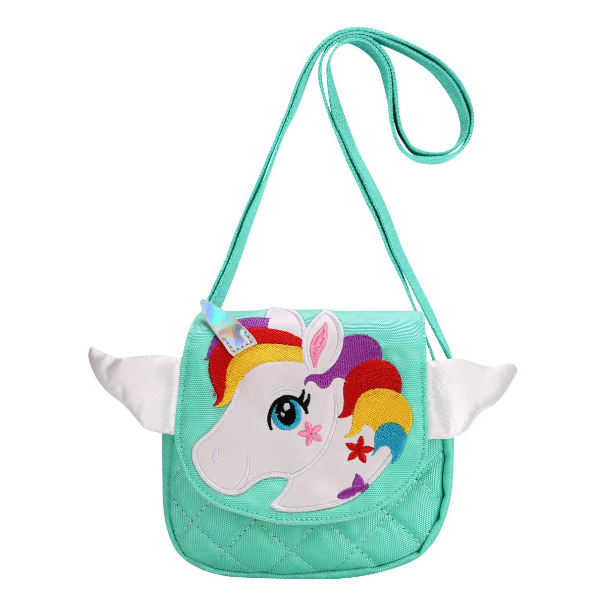 DEEKEY Little Girls Purses for Kids - Cute Princess Handbags for Toddlers, Mini Shoulder & Crossbody Messenger Bag for Girls (Pink, Blue) - Perfect Birthday Gift, Dress-Up Play & Party Accessories