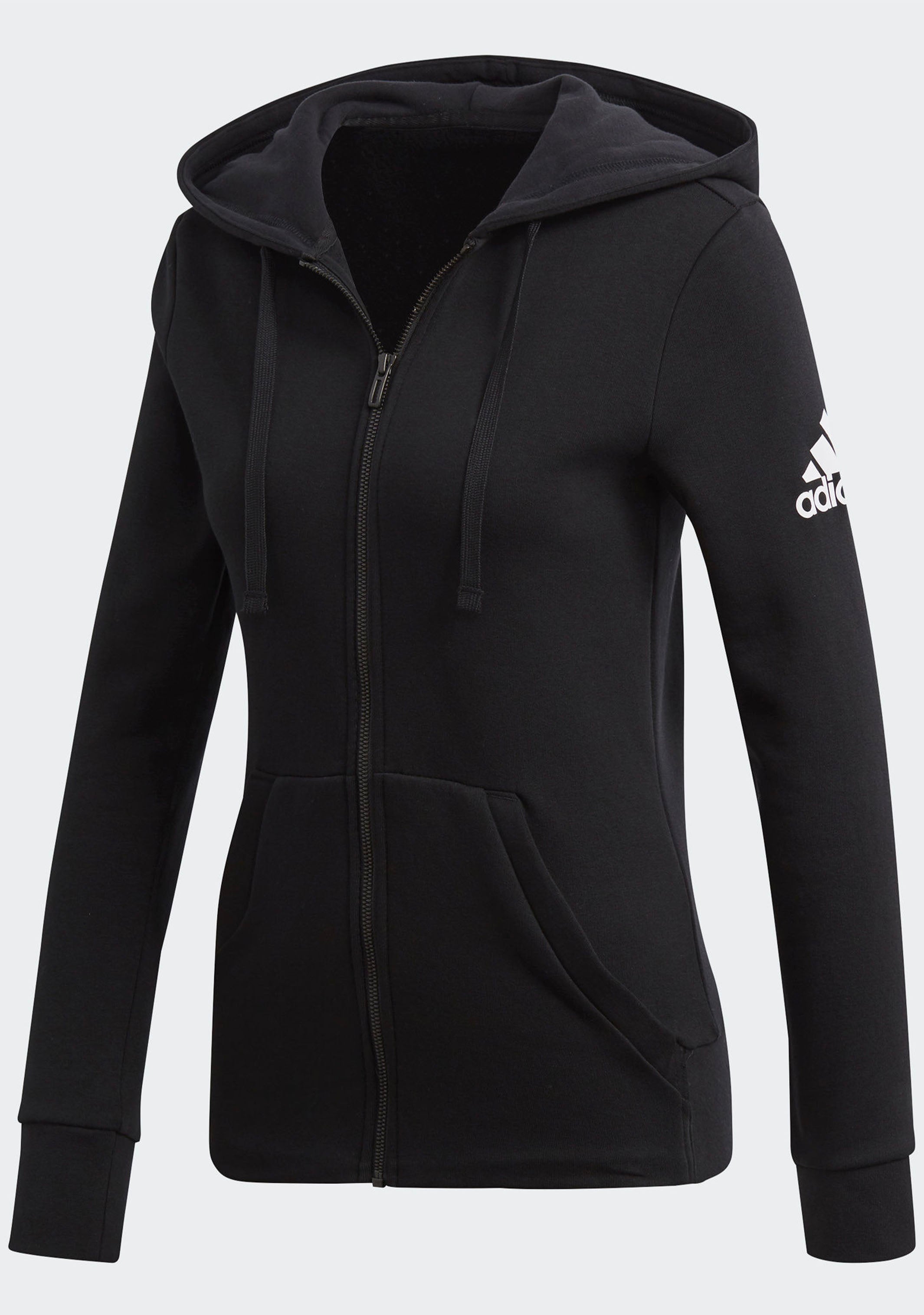 Adidas Women's Essential Solid Full Zip Hoodie - Lightweight Fleece Jacket for Casual Wear, Gym & Outdoor Activities