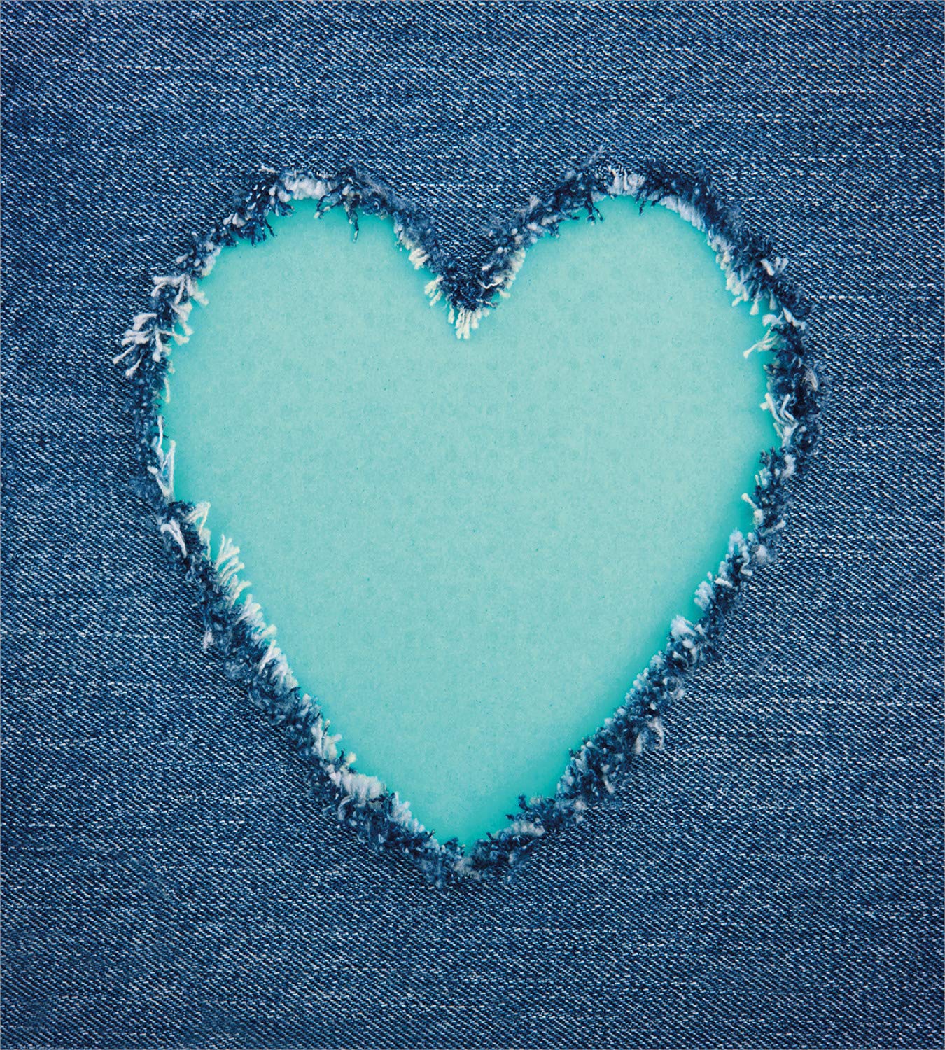 Ambesonne Navy and Teal Duvet Cover Set - King Size 3 Piece Bedding with 2 Pillow Shams, Romantic Ripped Heart Design for Valentine's Day, Navy Blue and Seafoam - Perfect for Couples' Bedroom Decor and Anniversary Gifts