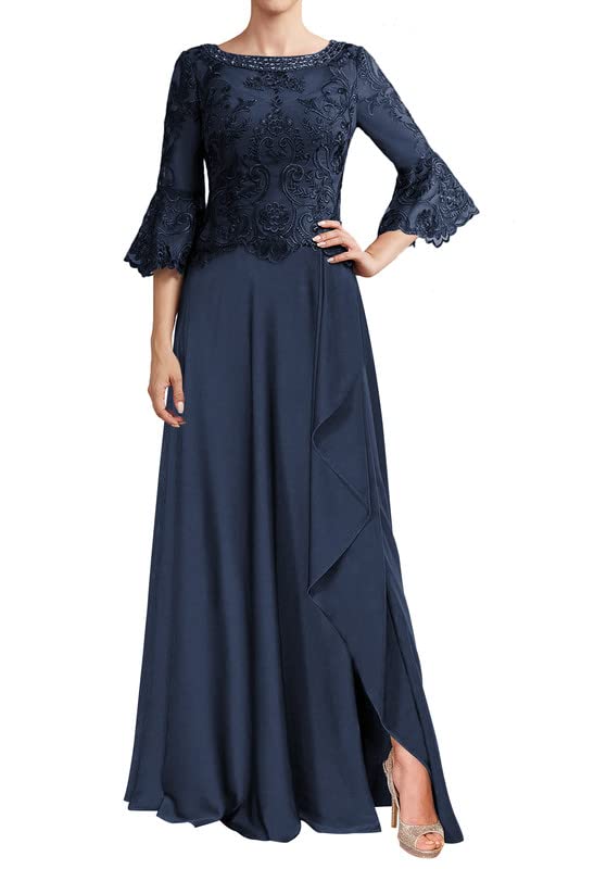 Elegant Lace Mother of The Bride Dresses - Long Sleeve Chiffon Evening Gowns for Wedding Guests | Perfect for Formal Ceremonies & Special Occasions