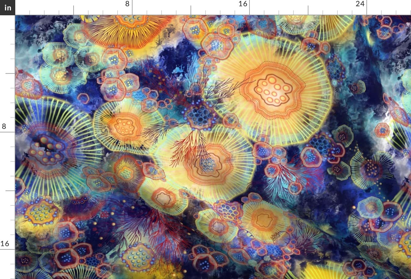 Micro Organisms Nature Fantasy Microscopic Printed Minky Fabric Fat Quarter - Soft Plush Fabric for Sewing Baby Blankets, Quilt Backing & Plush Toys - Perfect for DIY Crafts, Nursery Decor & Gift Making