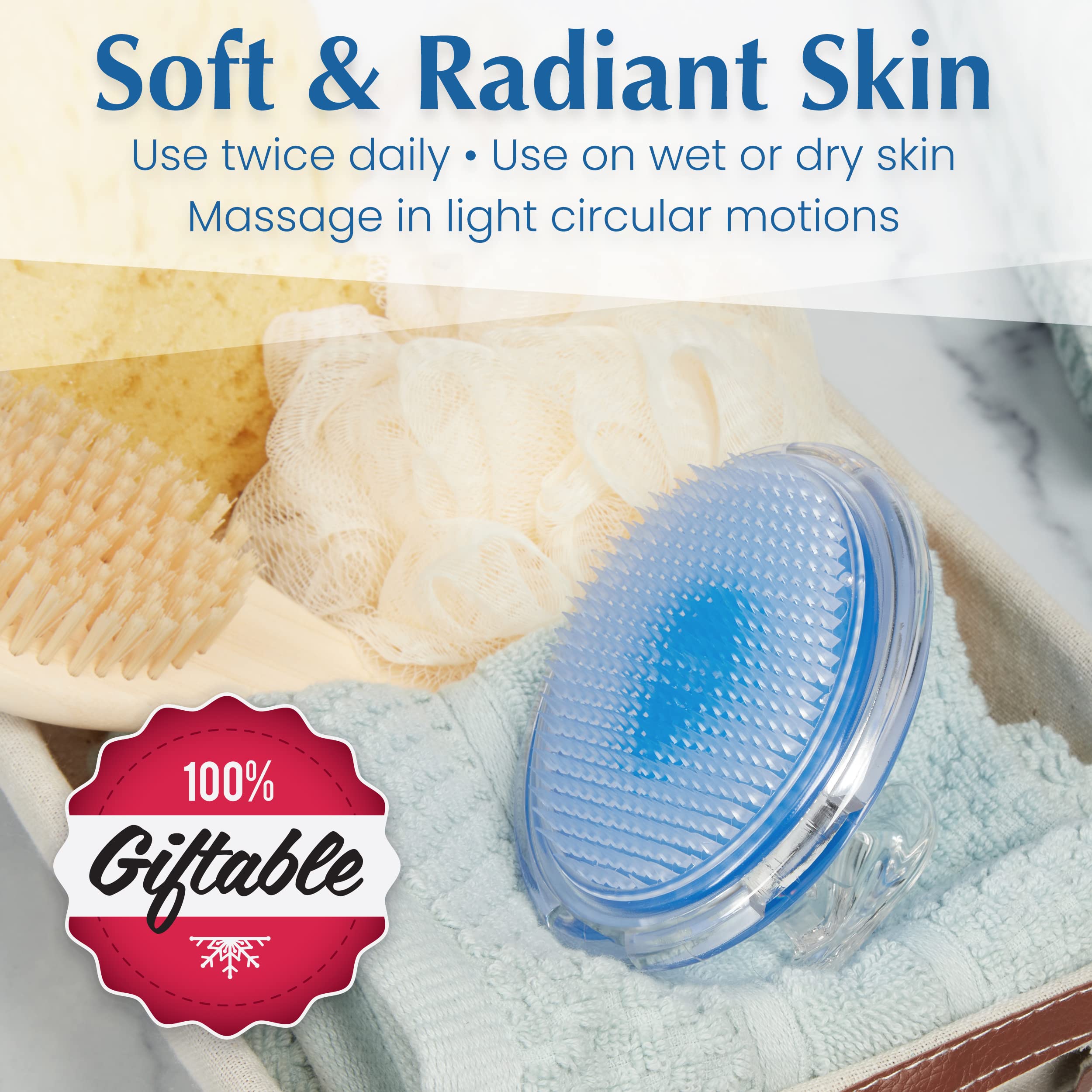 Dylonic Exfoliating Body Scrub Brush for Razor Bumps & Ingrown Hairs - Skin Exfoliator for Shaving Irritation, Strawberry Legs, Armpits & Bikini Line - Body Scrubber with Loofah for Smooth Skin - Perfect for Pre-Shave & Post-Shave Care