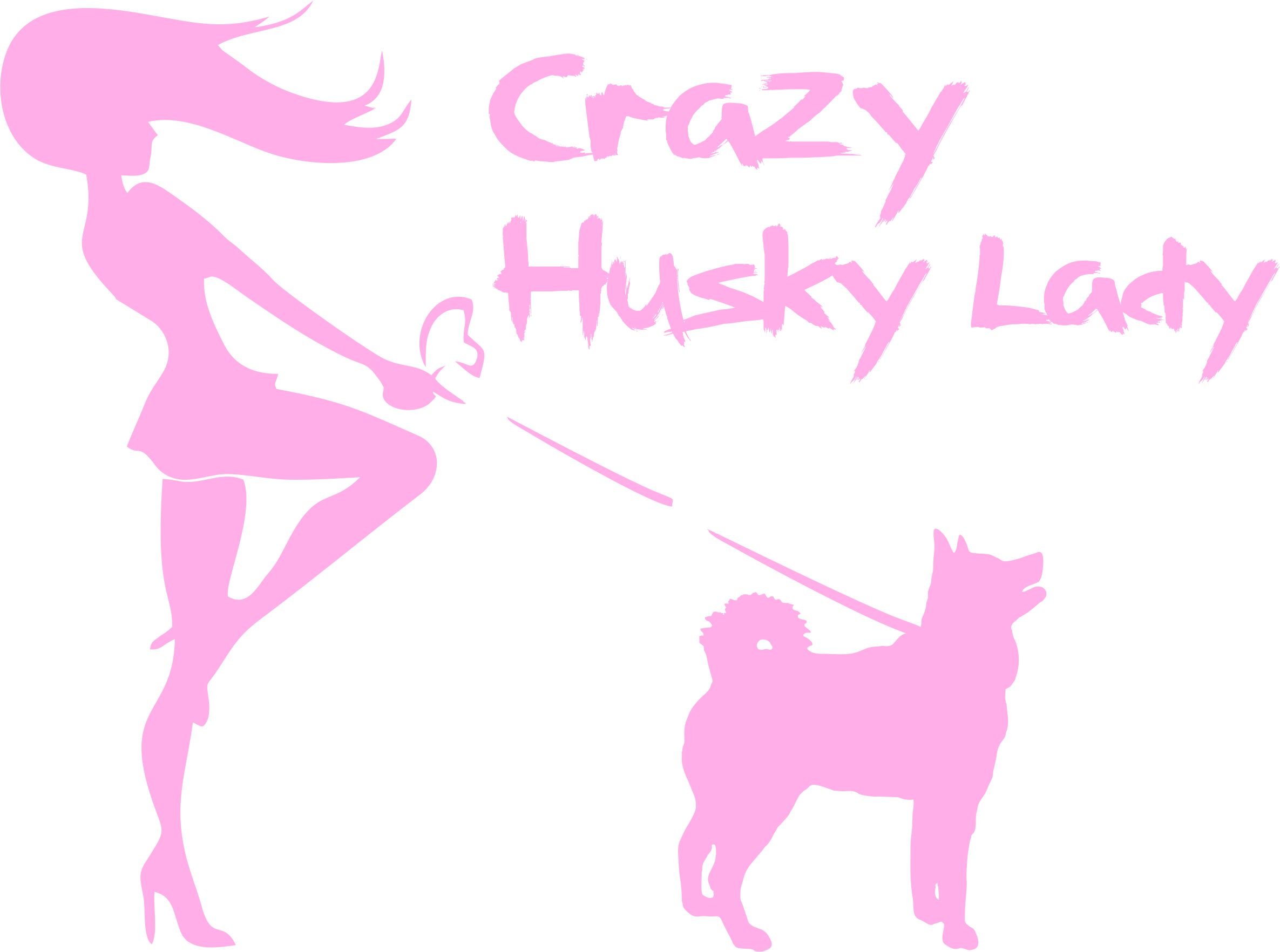 Crazy Husky Lady Vinyl Decal - 10