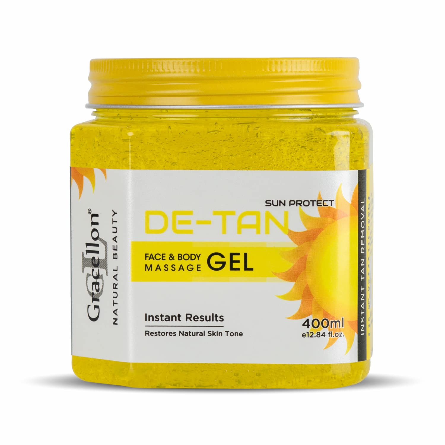 Gracellon De-Tan Face & Body Massage Gel - Brightening & Exfoliating Treatment for Glowing Skin | Perfect for Spa Days & At-Home Skincare Routines