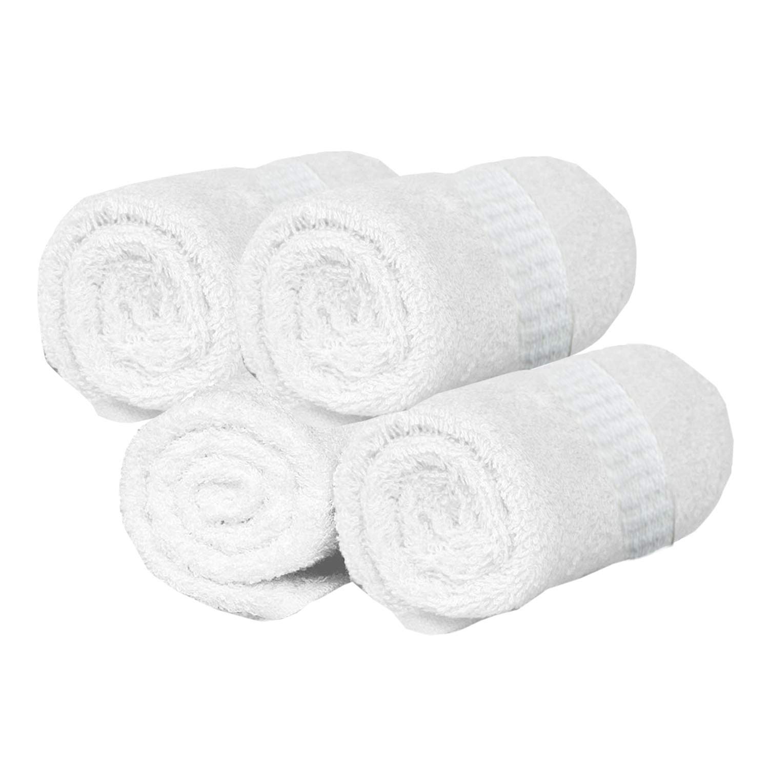 Kuber Industries 4-Piece Cotton Face Towel Set - 400 GSM, 14x21 Inches, Soft & Absorbent, White (CTKTC8603) - Perfect for Spa, Gym, Travel & Daily Skincare Routine
