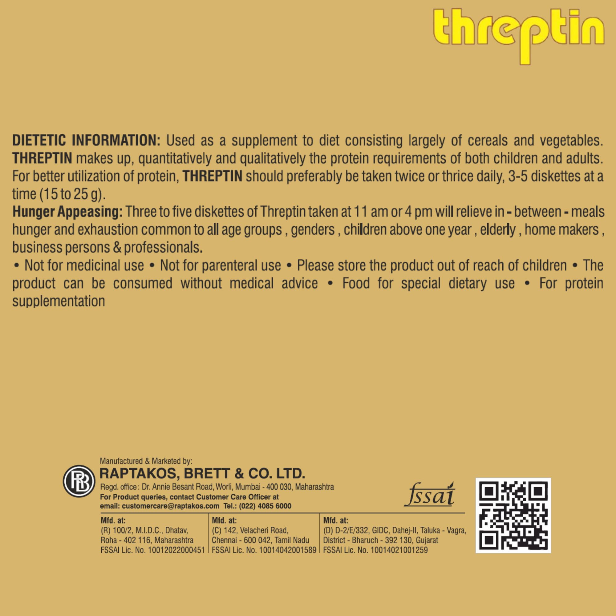 Threptin Protein Diskettes - High Protein Healthy Snacks for Men & Women (275g) | Casein Protein Enriched with Essential Vitamins, Minerals & Antioxidants | Vanilla Flavor | 100% Vegetarian | Perfect for Gym, Work & On-the-Go Nutrition