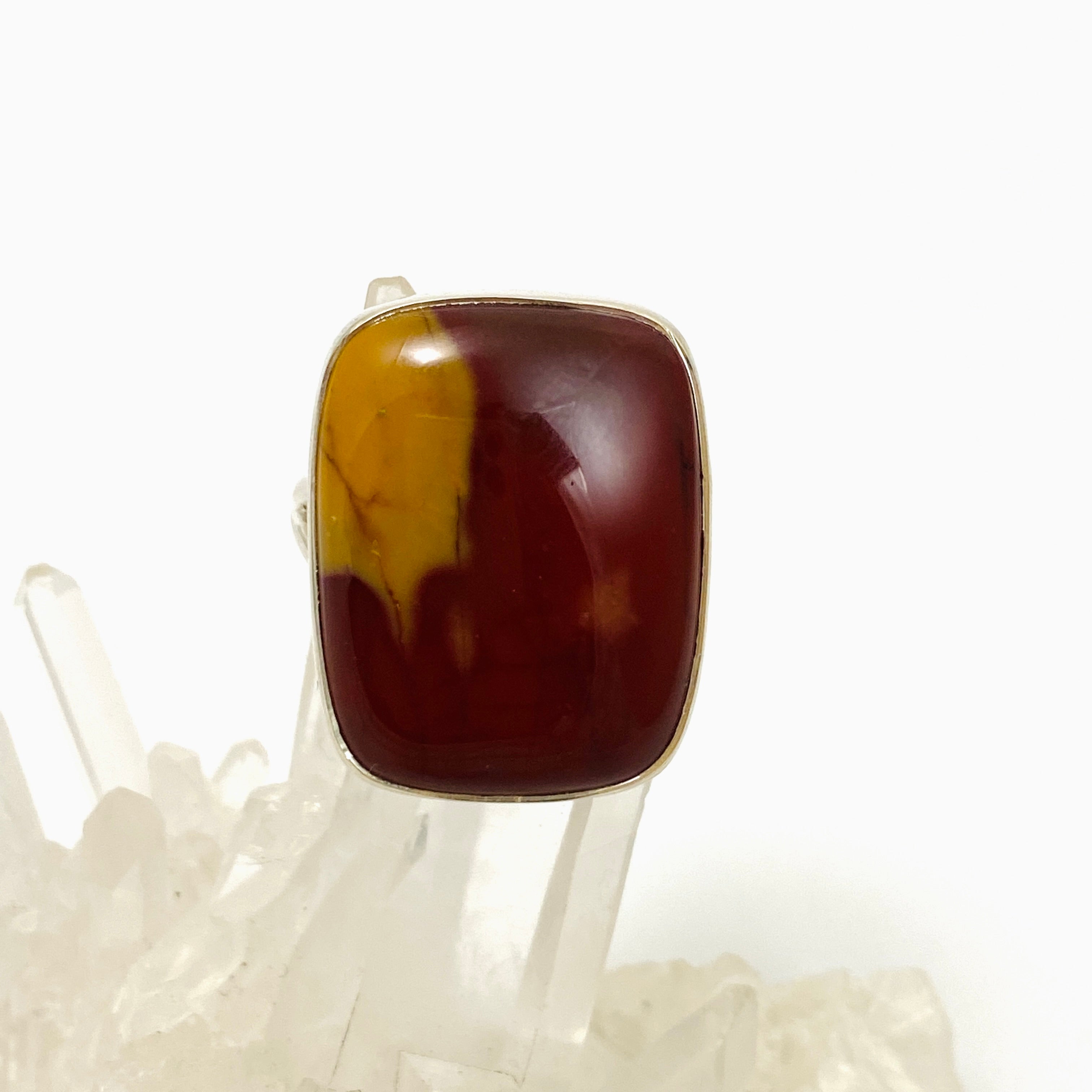 Natural Mookaite Rectangular Cabochon Ring - Size 10 (KRGJ3384) | Handmade Gemstone Jewelry for Women | Perfect for Boho Fashion, Gift Giving & Special Occasions