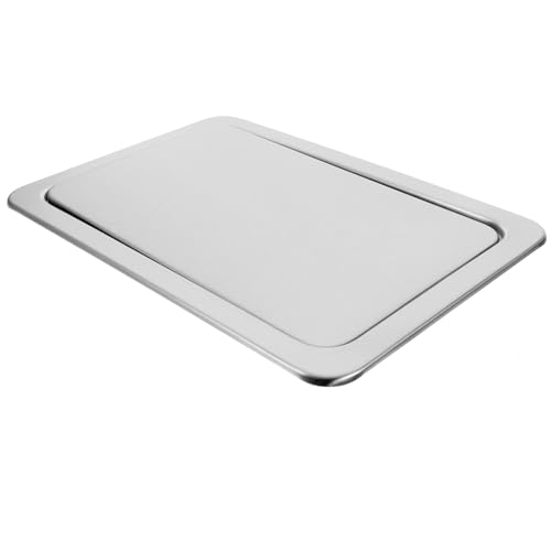 Stainless Steel Recessed Trash Can Lid Cover - Zerodeko Swing Top Garbage Bin Cover for Countertop, Bathroom & Kitchen Sink | Durable 430 Clamshell Design for Household Waste Disposal | Perfect for Small Spaces, Office Desk & RV Use