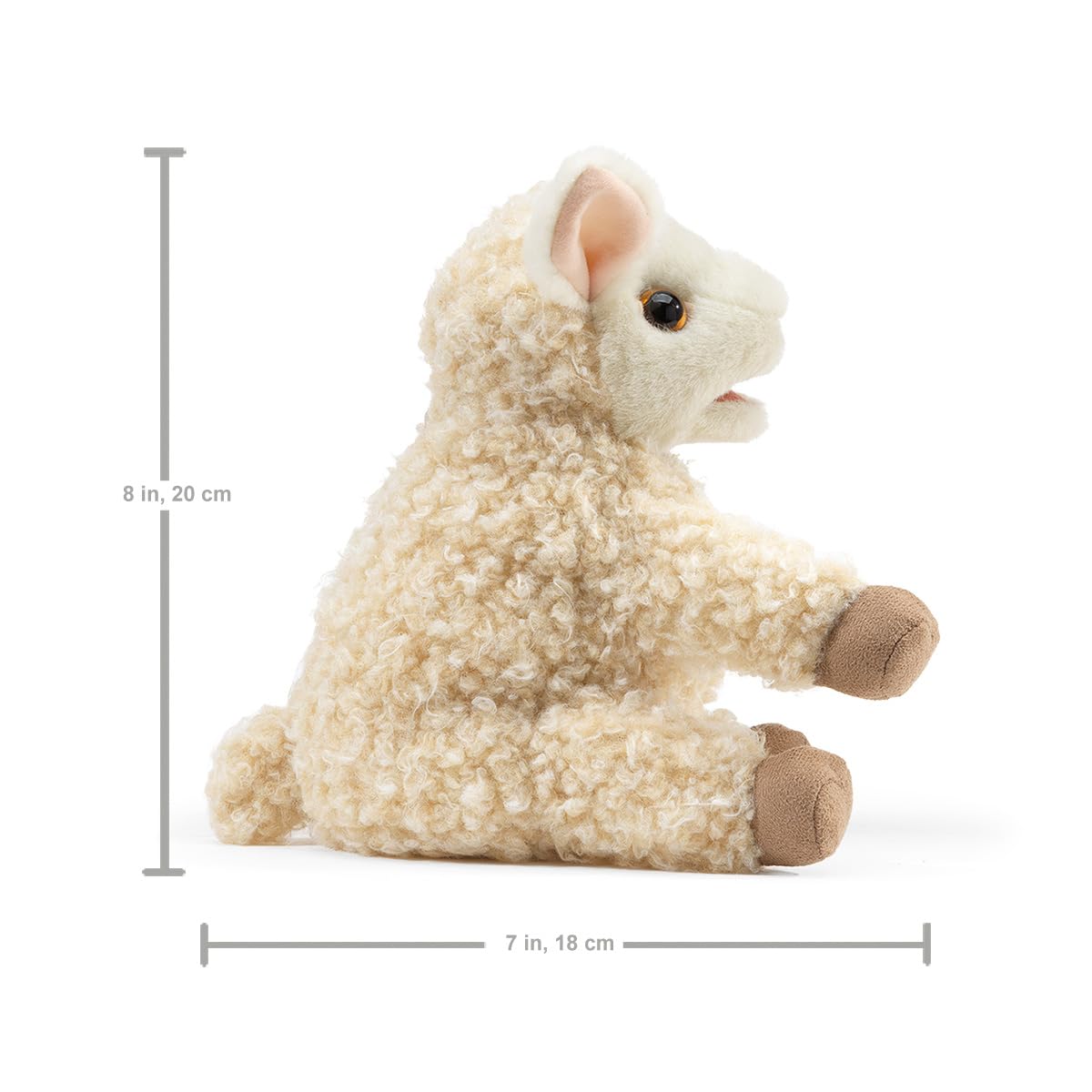 Folkmanis 3129 Small Lamb Hand Puppet - Soft Plush Animal Toy for Kids, Storytelling & Educational Play - Perfect for Classroom, Nursery & Interactive Playtime