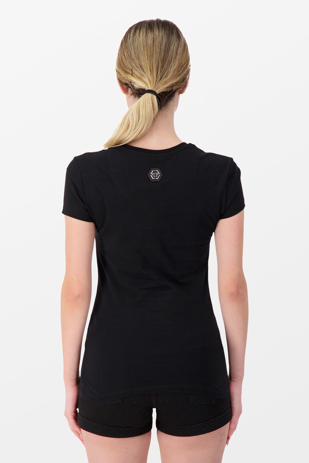 Philipp Plein Black Round Neck Short Sleeve Floral Print T-Shirt for Men - Casual Streetwear & Summer Fashion