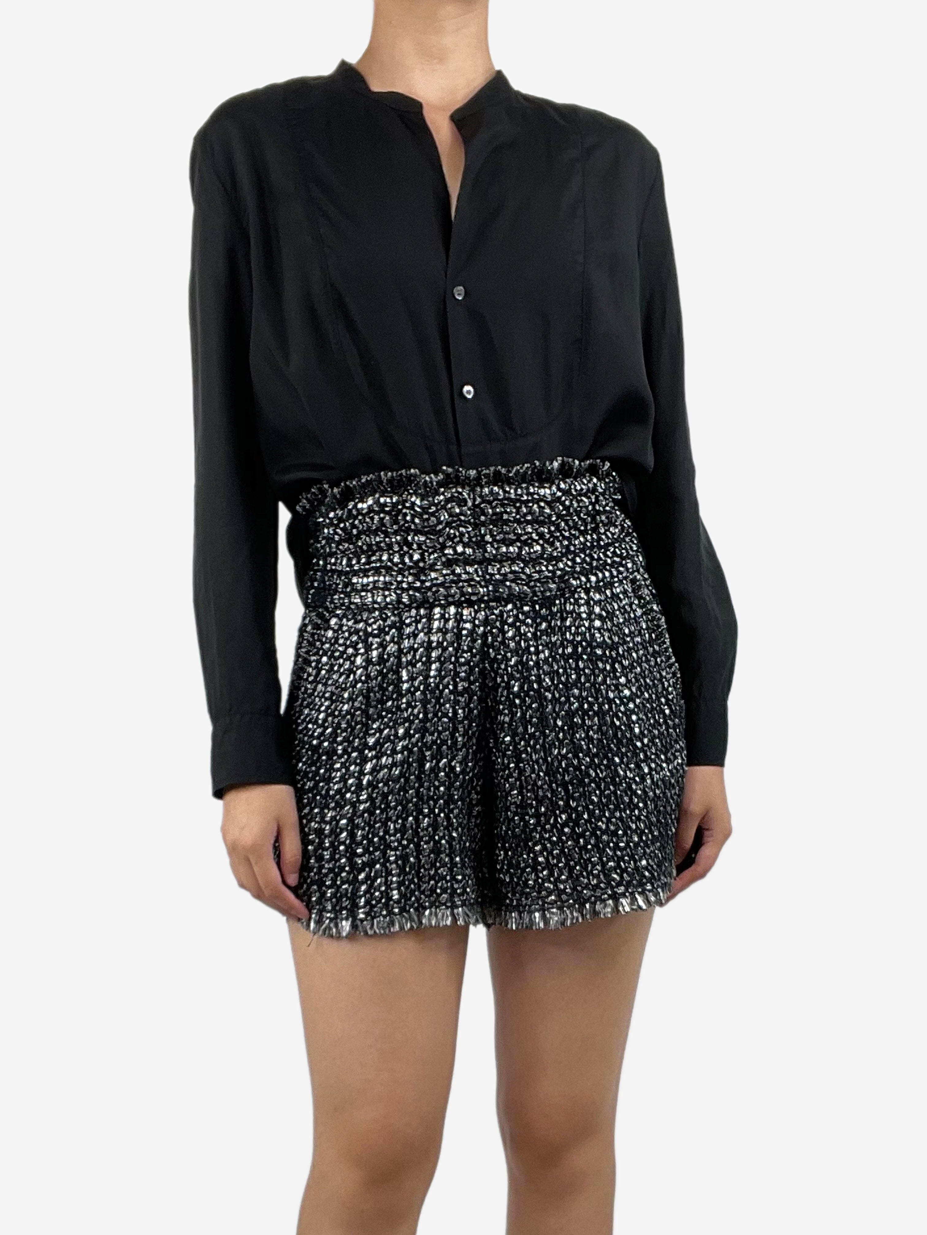 Black Semi-Sheer Shirt - Size M | Stylish & Breathable Women's Blouse for Casual Wear, Layering & Office Outfits