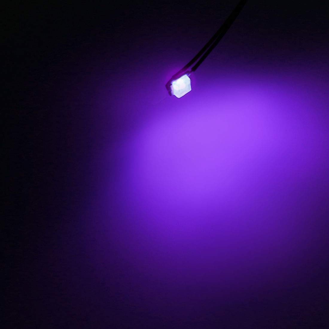 uxcell 5pcs Prewired 0805 Purple SMD LED Light Emitting Diodes - DC 6-18V Micro Wired Soldered Mini LED Lights with Resistor for Circuit Boards, DIY Electronics Projects and Small Lighting Applications