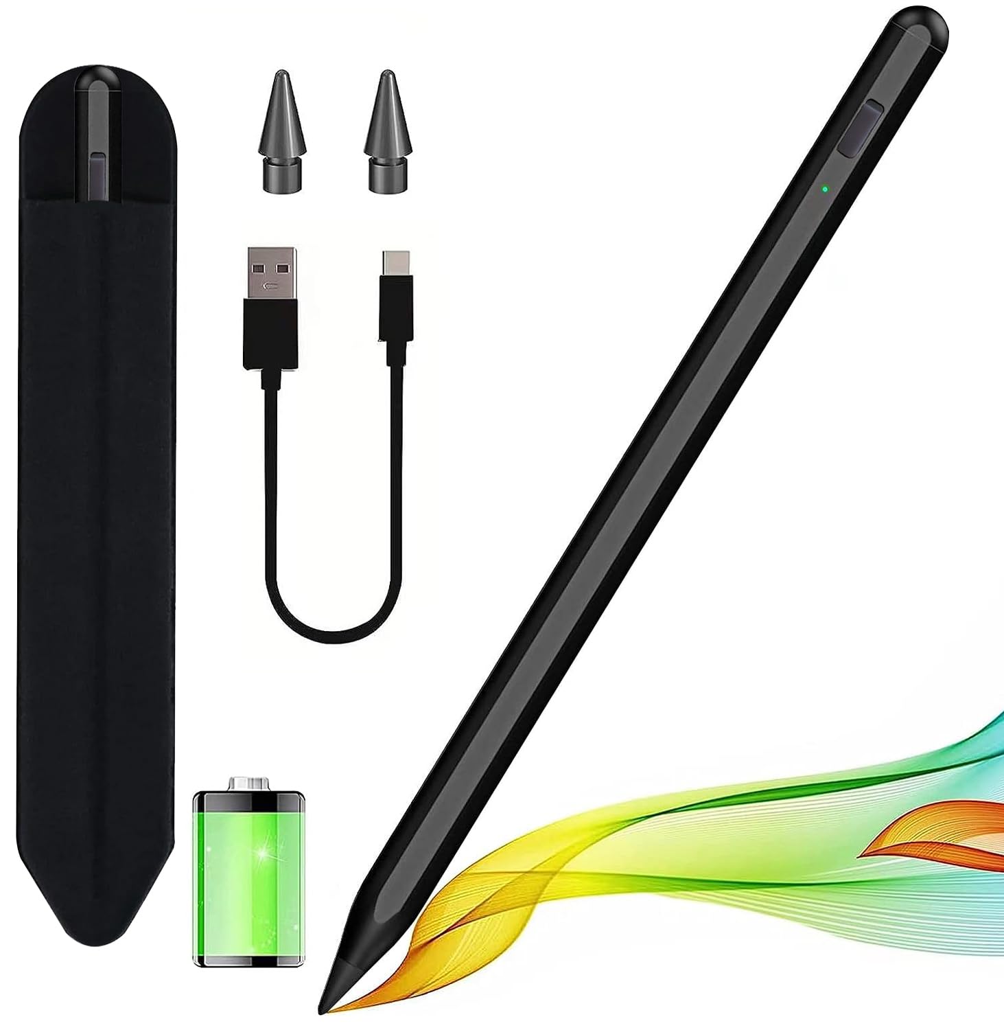 Premium Stylus Pen for iPad (2018-2025 Models) - Apple Pencil Alternative with Palm Rejection Technology - Compatible with iPad Pro 11/12.9/13-inch, iPad Air 5th/4th/3rd Gen, iPad Mini 6th/5th Gen & iPad 11th-6th Gen - Perfect for Drawing, Note-Taking & Digital Art