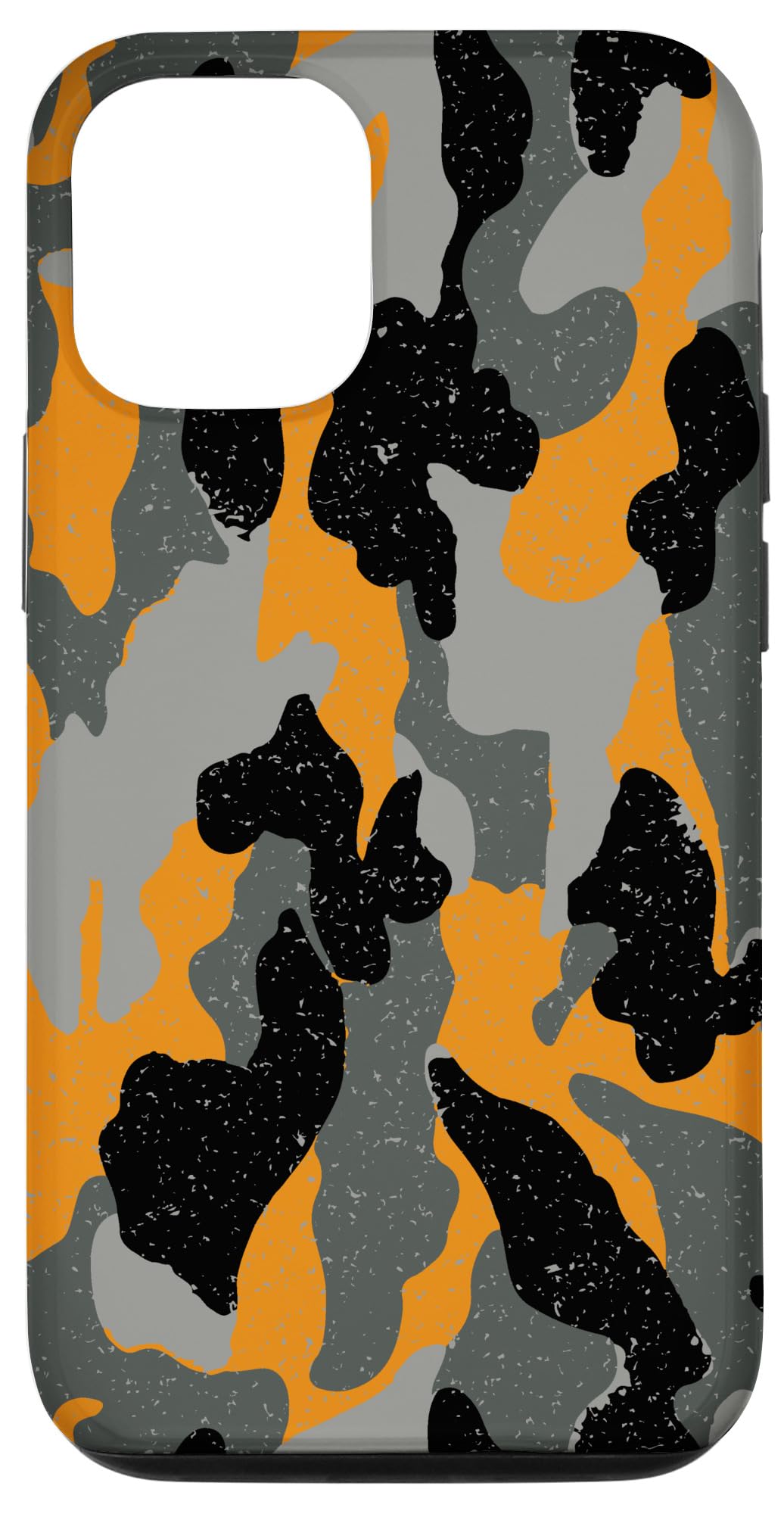iPhone 12/12 Pro Camouflage Phone Case - Durable Hunter Orange Black Grey Camo Cover | Perfect for Outdoor Adventures, Hunting & Military Enthusiasts