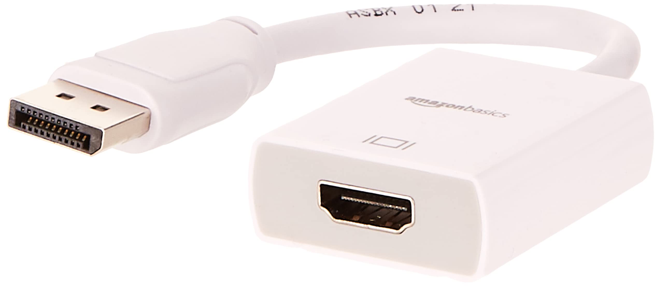 Amazon Basics DisplayPort to HDMI Adapter Cable - 4K 60Hz, Gold-Plated Connectors for PC, Laptop, Monitor - Perfect for Home Office, Gaming, and Presentations