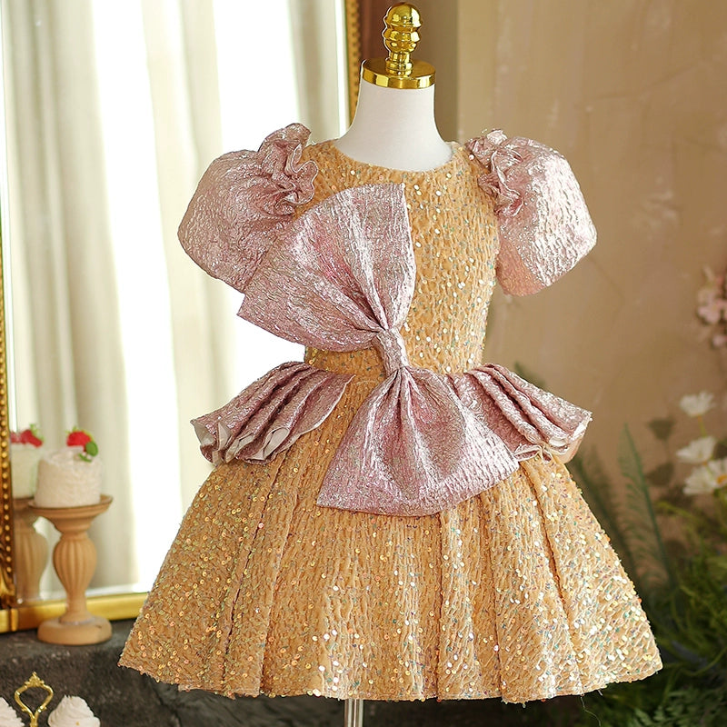Christmas Sequin Party Dress for Girls - Elegant Princess Birthday Dress for Holiday Celebrations & Special Occasions