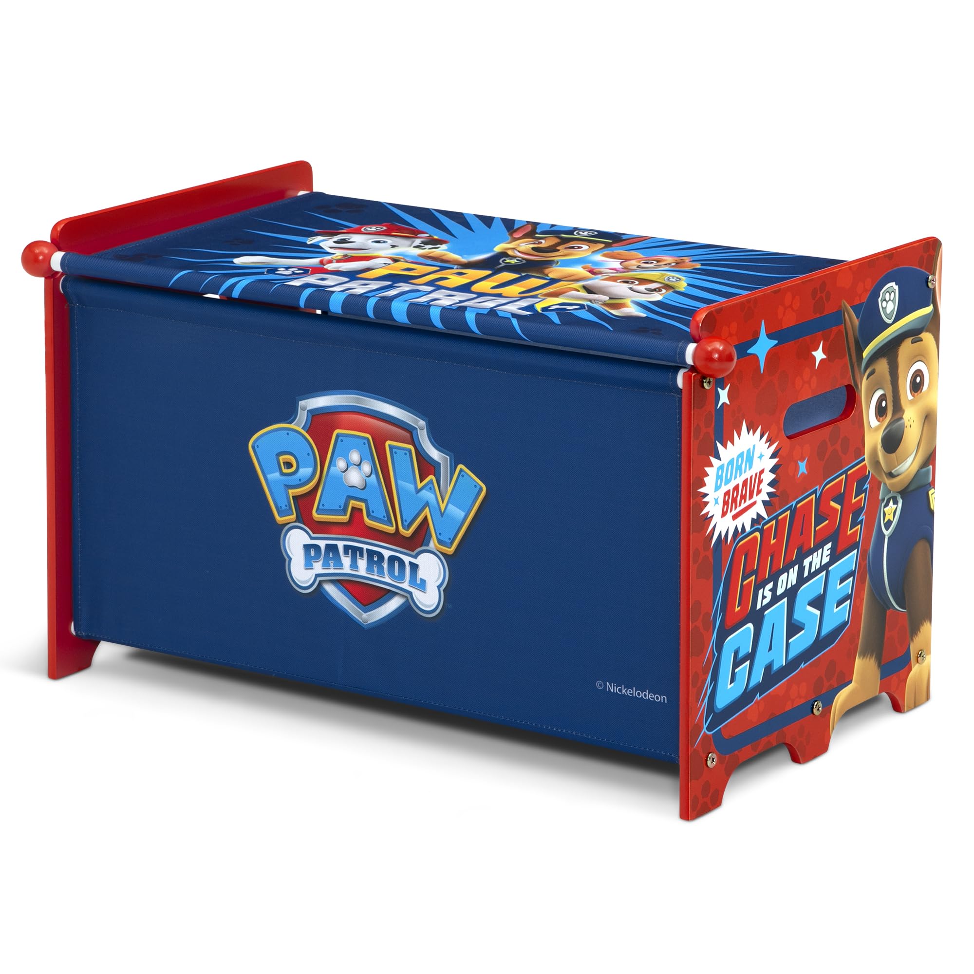 PAW Patrol Kids Toy Storage Box with Retractable Fabric Lid - Blue | Durable Children's Organizer for Bedroom, Playroom & Nursery | Delta Children Toy Chest for Stuffed Animals, Books & Toys