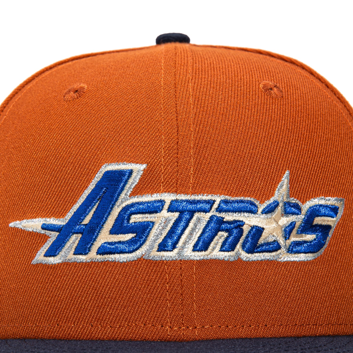 New Era 59Fifty Houston Astros 45th Anniversary Patch Snapback Hat - Burnt Orange & Navy - Perfect for Baseball Games, Fan Gear & Streetwear Fashion