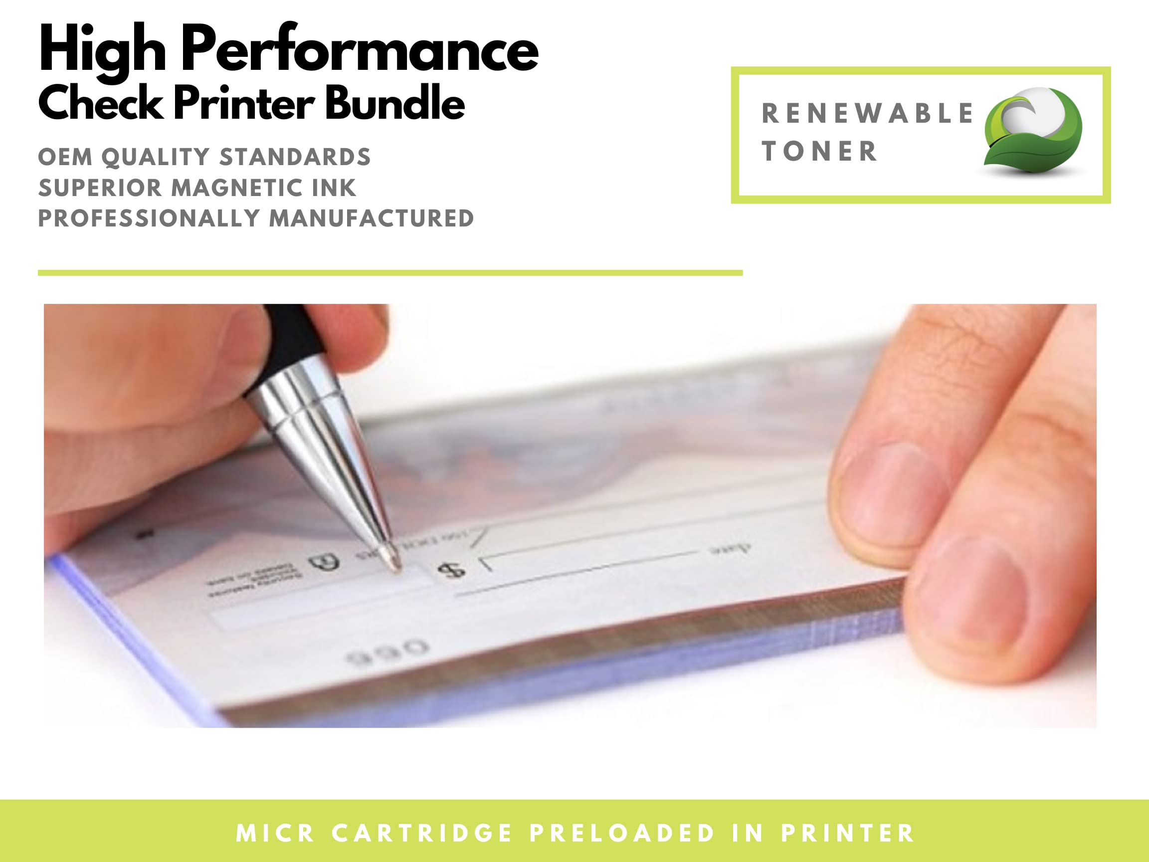 RT M110we Wireless Monochrome Laser Check Printer with 141A MICR Toner Cartridge - Business & Personal Check Printing Solution for Home Offices, Small Businesses & Financial Institutions