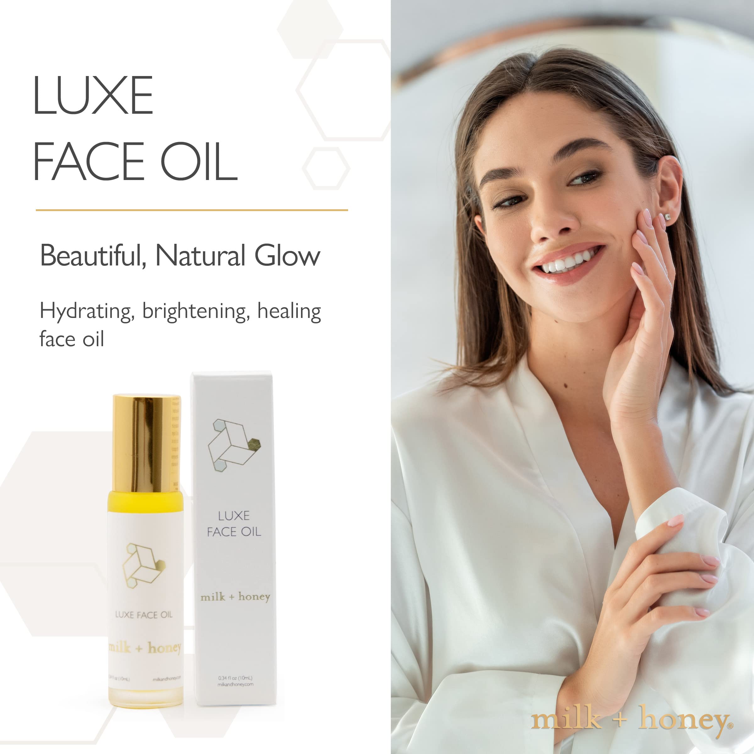 Luxe Hydrating & Brightening Face Oil with Vitamin E, Prickly Pear, Evening Primrose Rose & Goji Seed - Roll On 0.34 oz - Perfect for Nighttime Skincare & Glowing Complexion