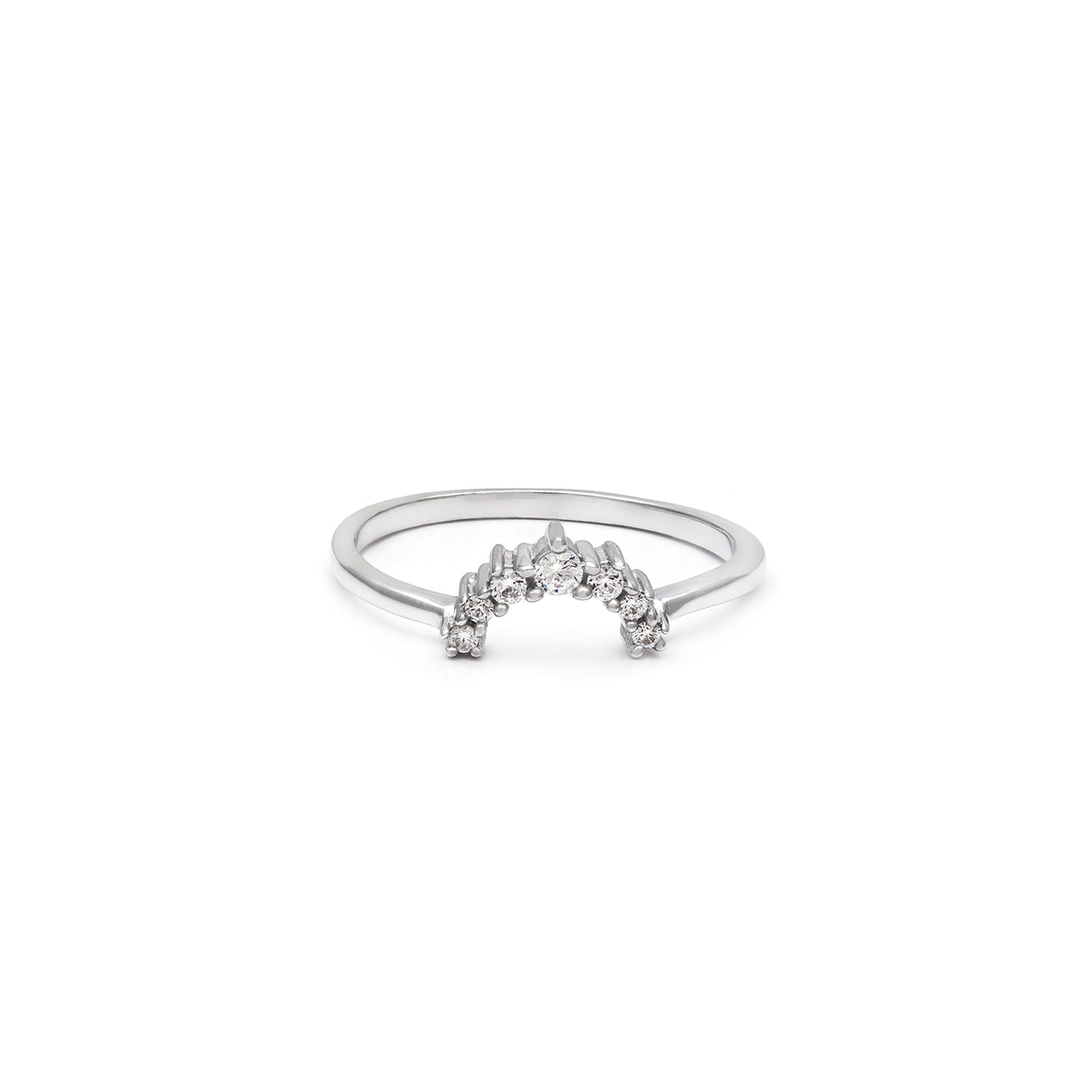 Rainbow CZ Silver Ring | Elegant Cubic Zirconia Jewelry for Women | Perfect for Parties, Weddings & Everyday Wear