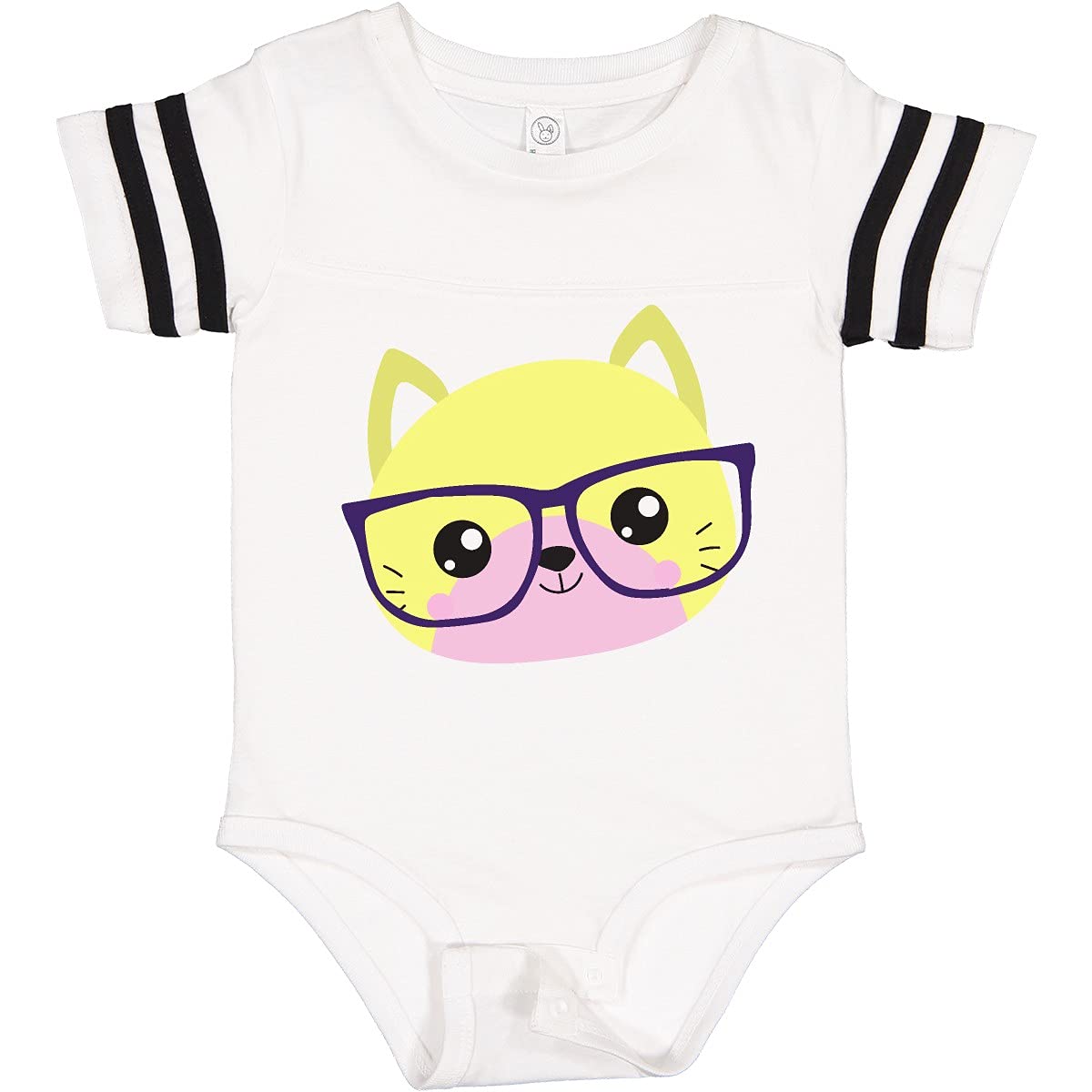 Hipster Cat with Glasses Baby Bodysuit - Cute Kitten Outfit for Photos