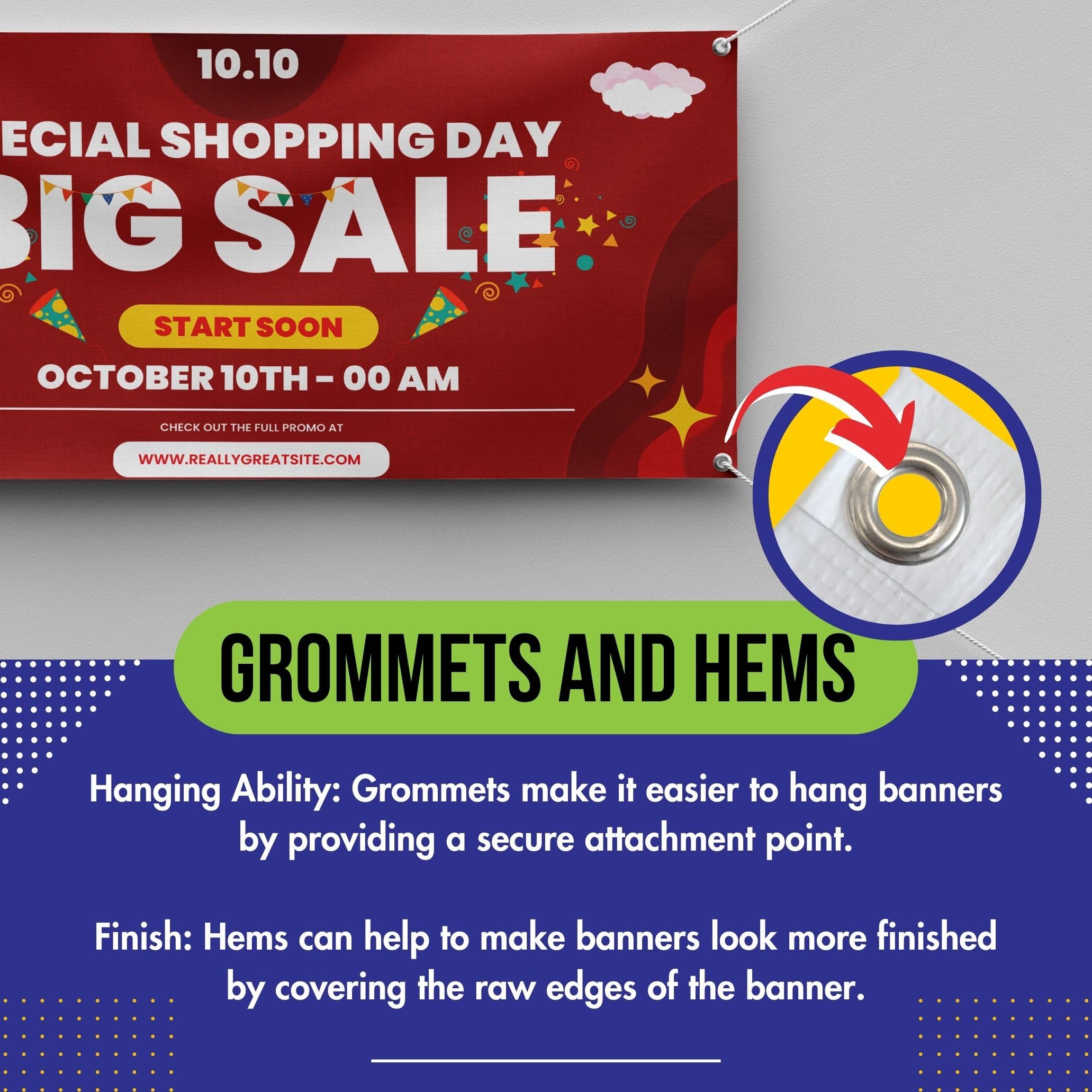 Custom Vinyl Banner Printing - Personalized Indoor/Outdoor Large 10'x10' Party Decoration for Business Events, Birthdays & Celebrations | Durable Weatherproof Signage for Storefronts, Trade Shows & Backyard Parties